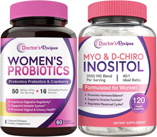 Women’s Probiotics and Inositol Bundle for Gut, Vaginal, Urinary & Reproductive Health by Doctor's Recipes