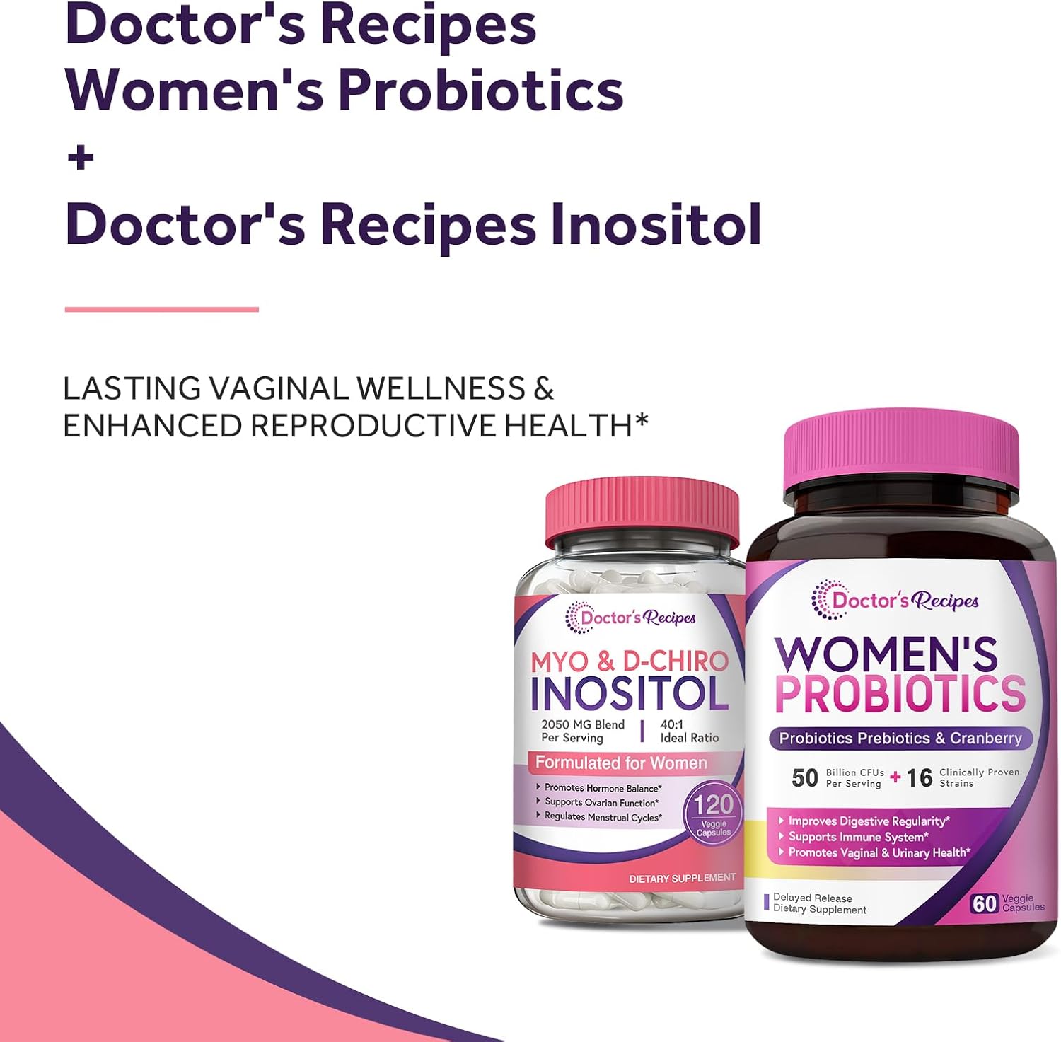Women’s Probiotics and Inositol Bundle for Gut, Vaginal, Urinary & Reproductive Health by Doctor's Recipes