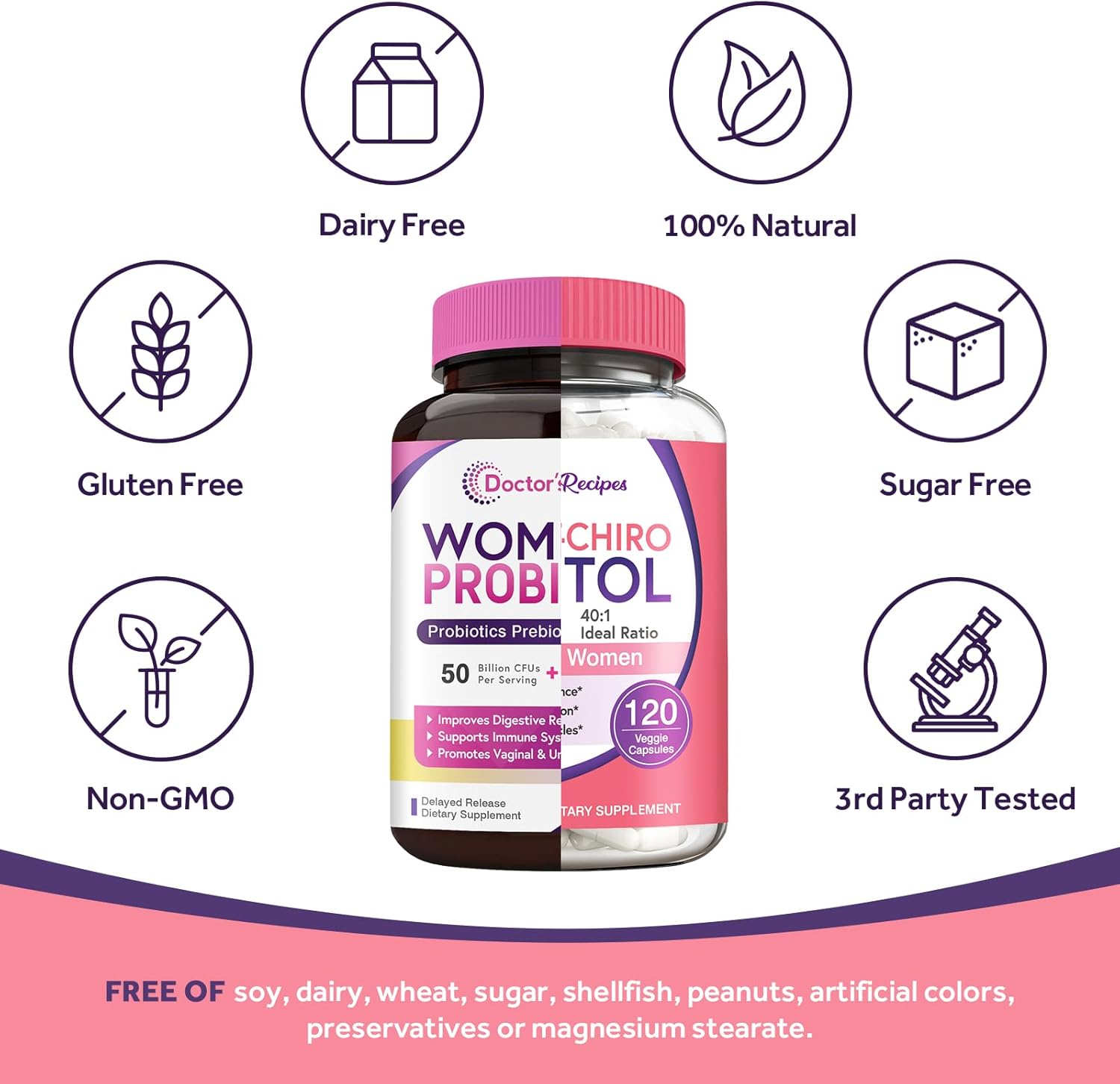 Women’s Probiotics and Inositol Bundle for Gut, Vaginal, Urinary & Reproductive Health by Doctor's Recipes