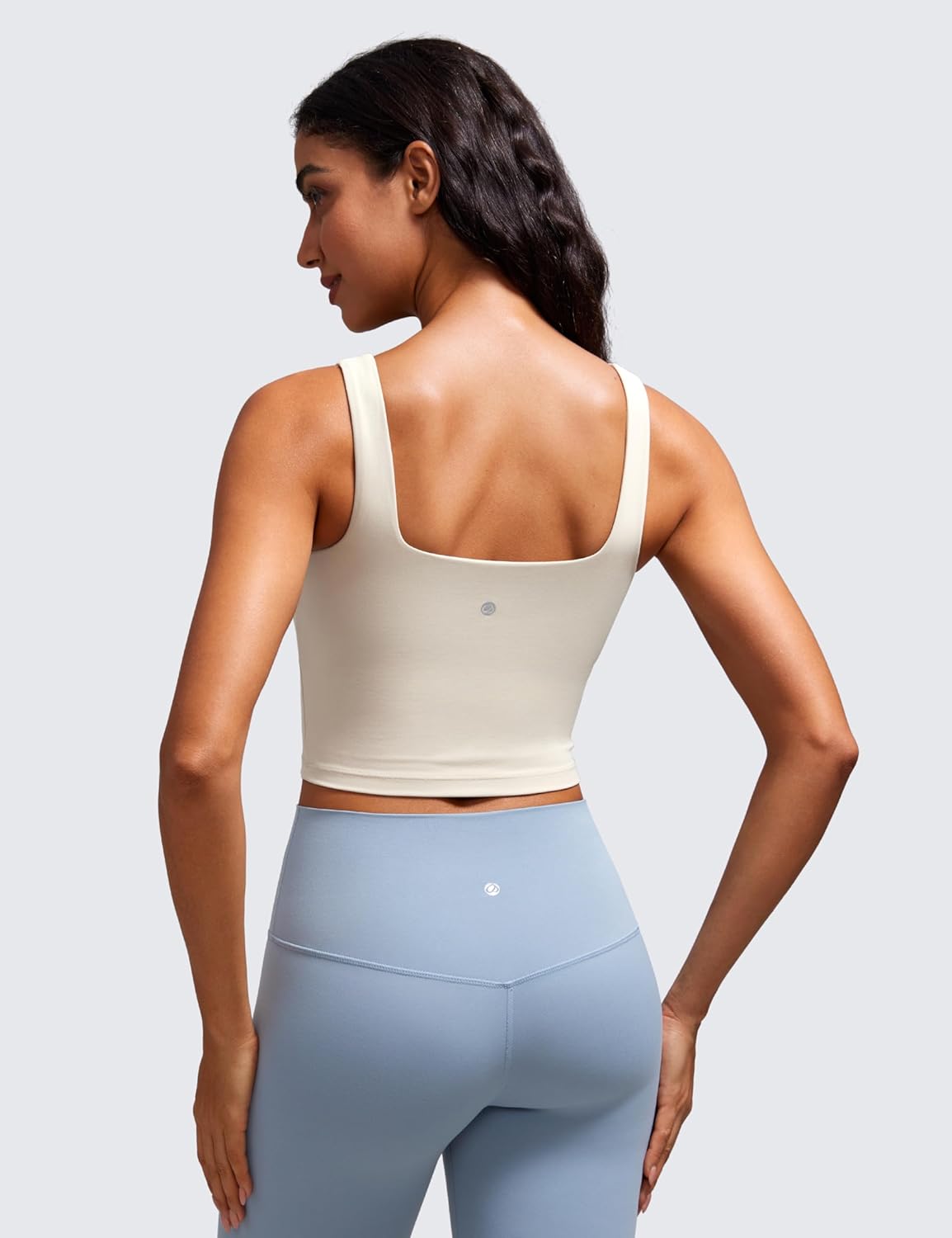 Women's Square Neck Longline Sports Bra with Butterluxe Fabric - Padded Workout Crop Tank Top for Yoga and Exercise