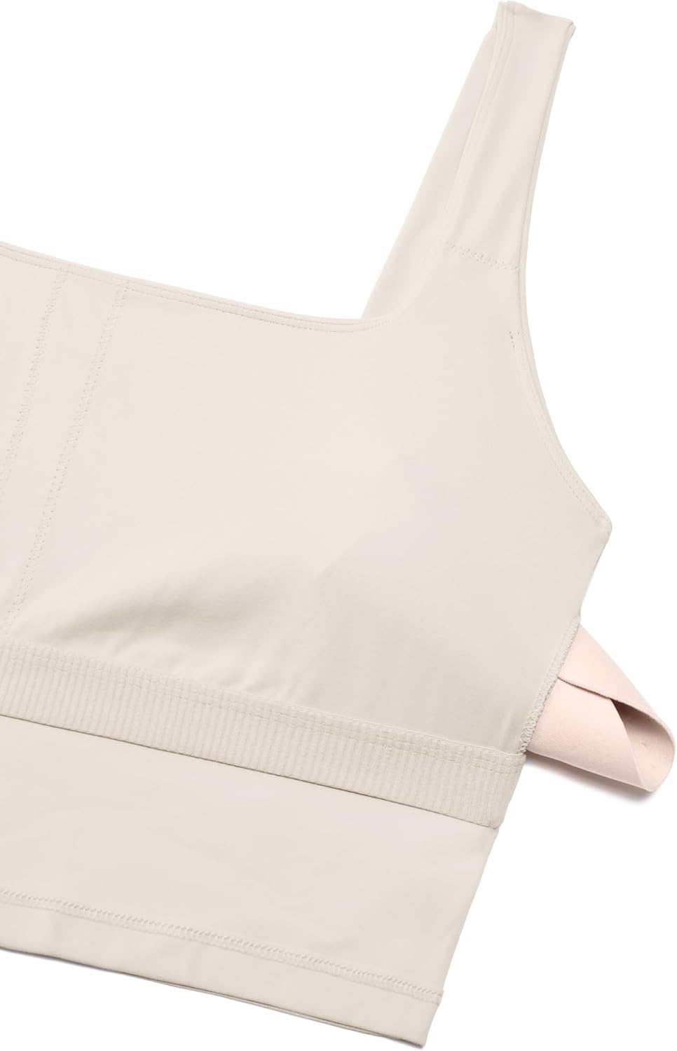 Women's Square Neck Longline Sports Bra with Butterluxe Fabric - Padded Workout Crop Tank Top for Yoga and Exercise