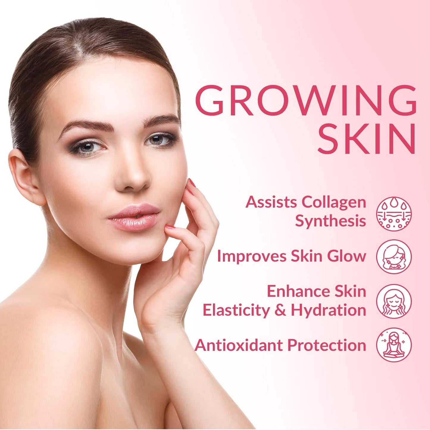 Women's Sugar-Free Hair, Skin, and Nails Vitamins with Biotin, Hyaluronic Acid, Collagen, and Vitamins E&C for Growth and Radiance. - BoostGo Australia