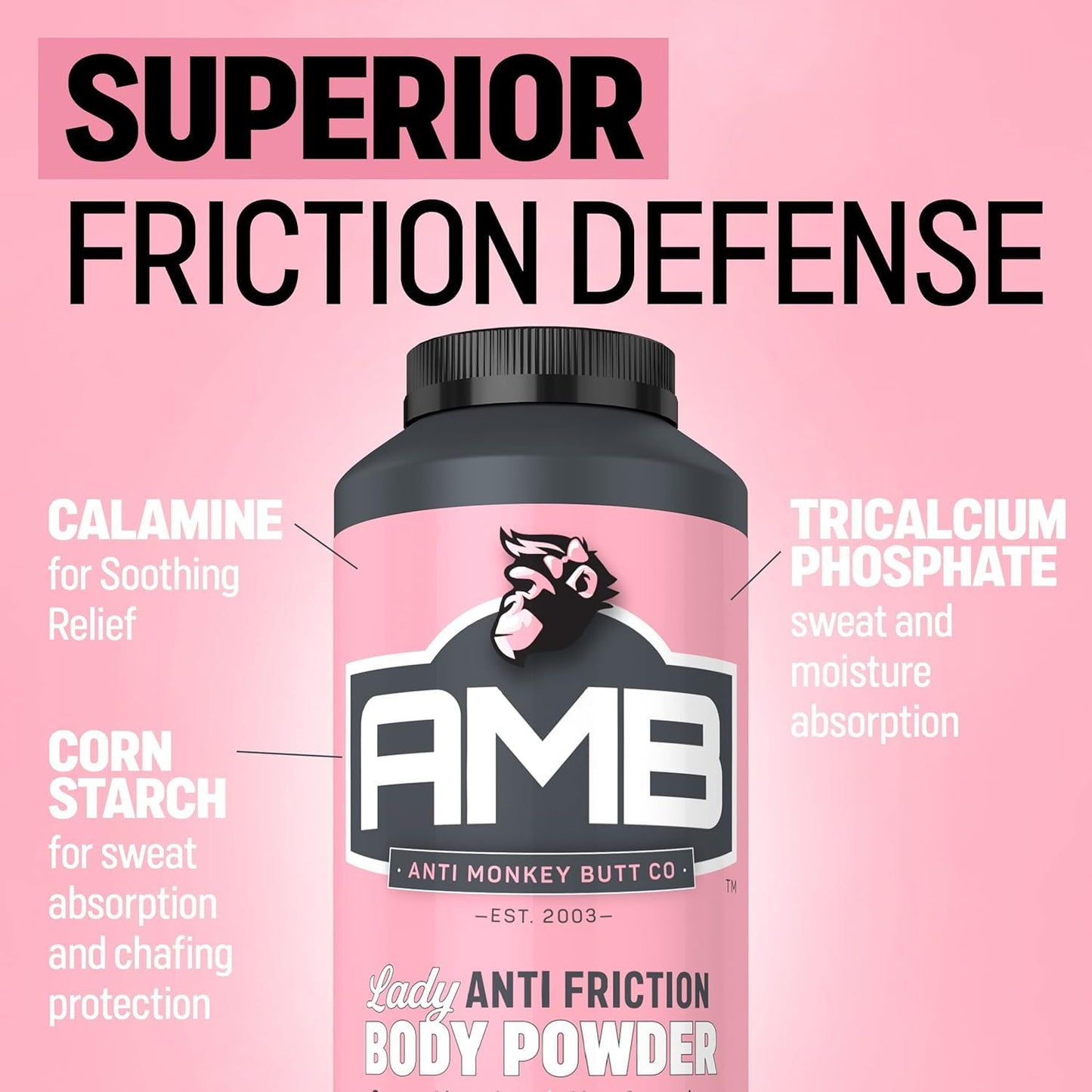 Women's Talc-Free Anti Chafing Body Powder with Calamine - Hypoallergenic Formula (2 Pack, 8 oz)