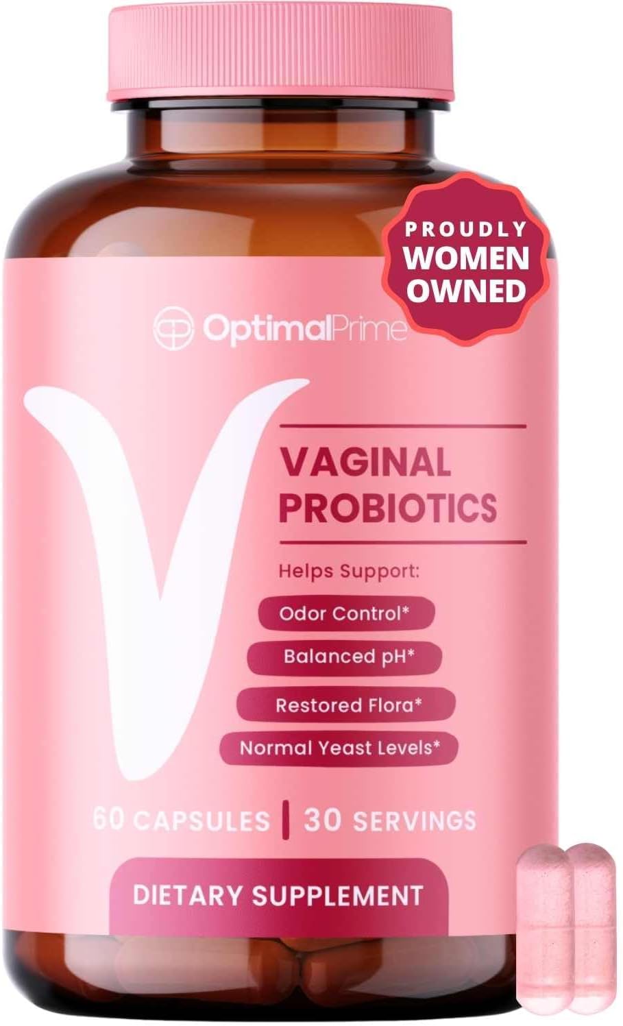 Women's Vaginal Probiotic Supplement with Prebiotics, Cranberry Extract, Lactobacillus Blend - Promotes Vaginal Health, pH Balance - 60 Capsules - BoostGo Australia