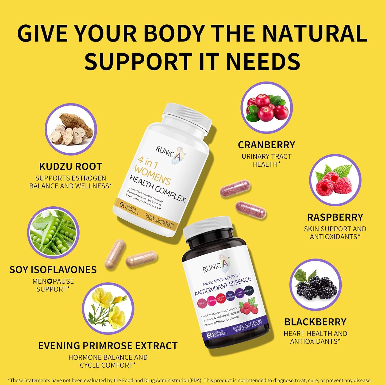 Women's Wellness Bundle: 4-in-1 Health Complex & Antioxidant Supplement for Hormonal Balance, Skin Health, Immune Support - Vegan, Non-GMO, USA-Made