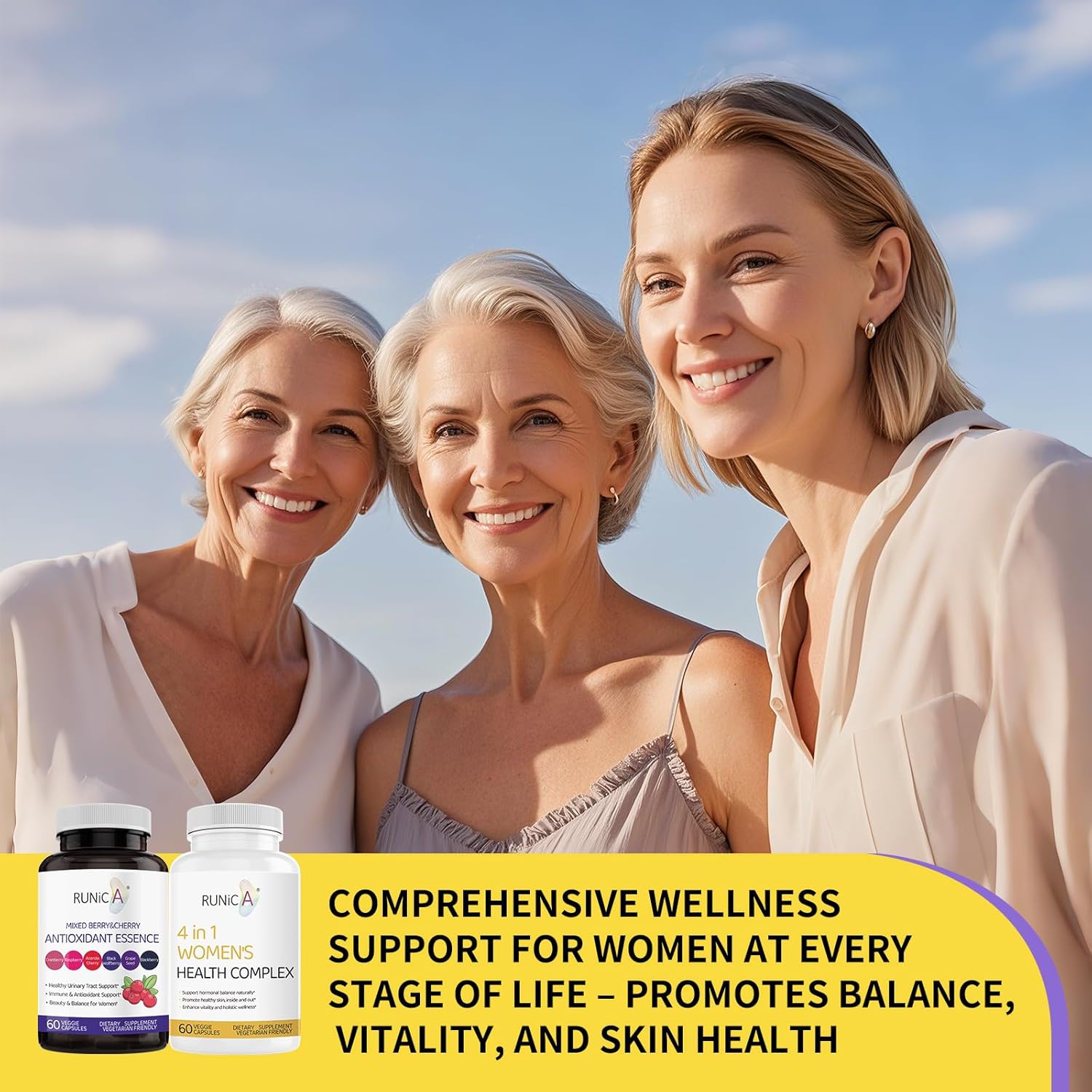 Women's Wellness Bundle: 4-in-1 Health Complex & Antioxidant Supplement for Hormonal Balance, Skin Health, Immune Support - Vegan, Non-GMO, USA-Made