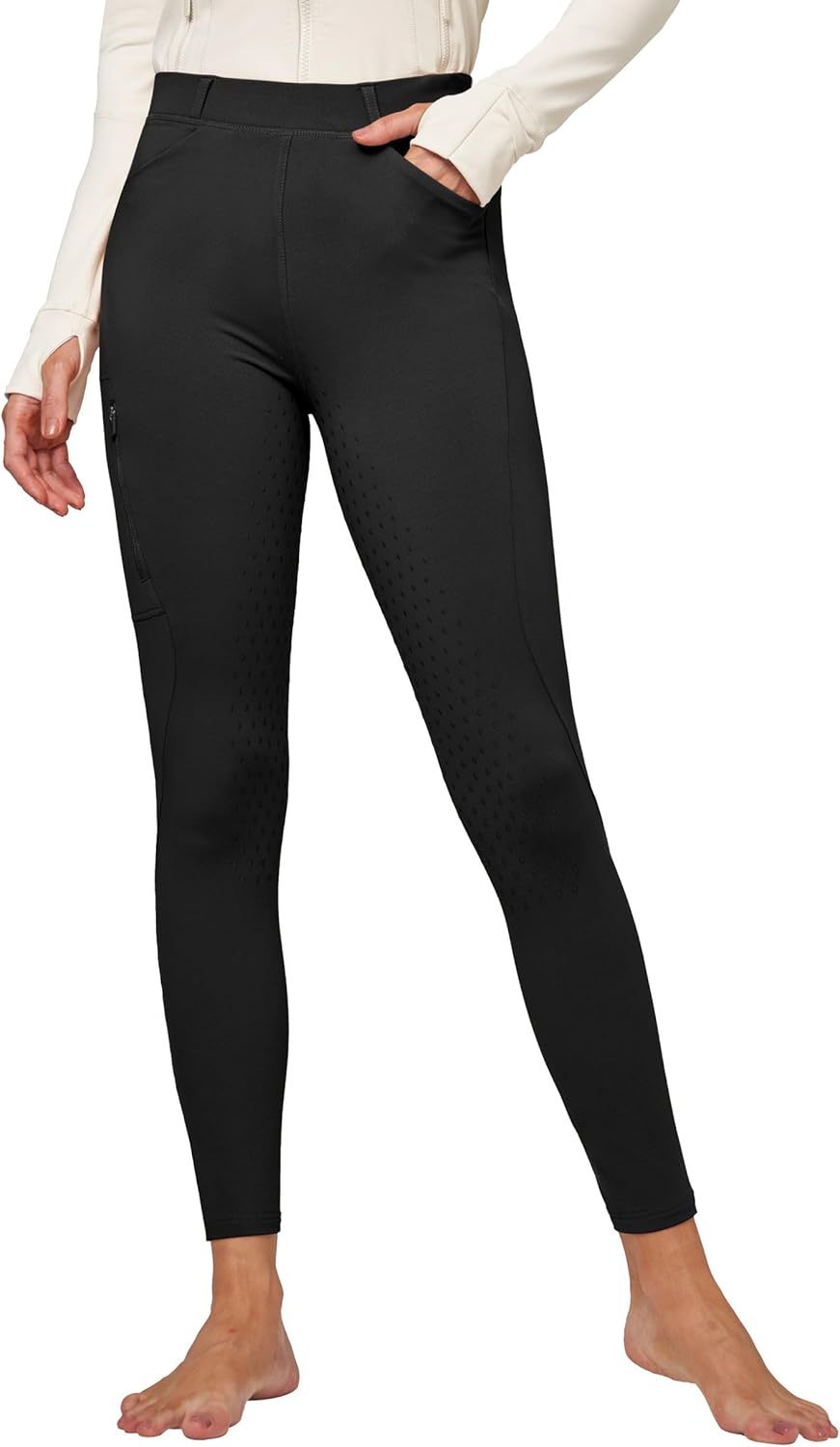 Women's Winter Fleece Riding Breeches - Thermal Equestrian Horse Riding Pants