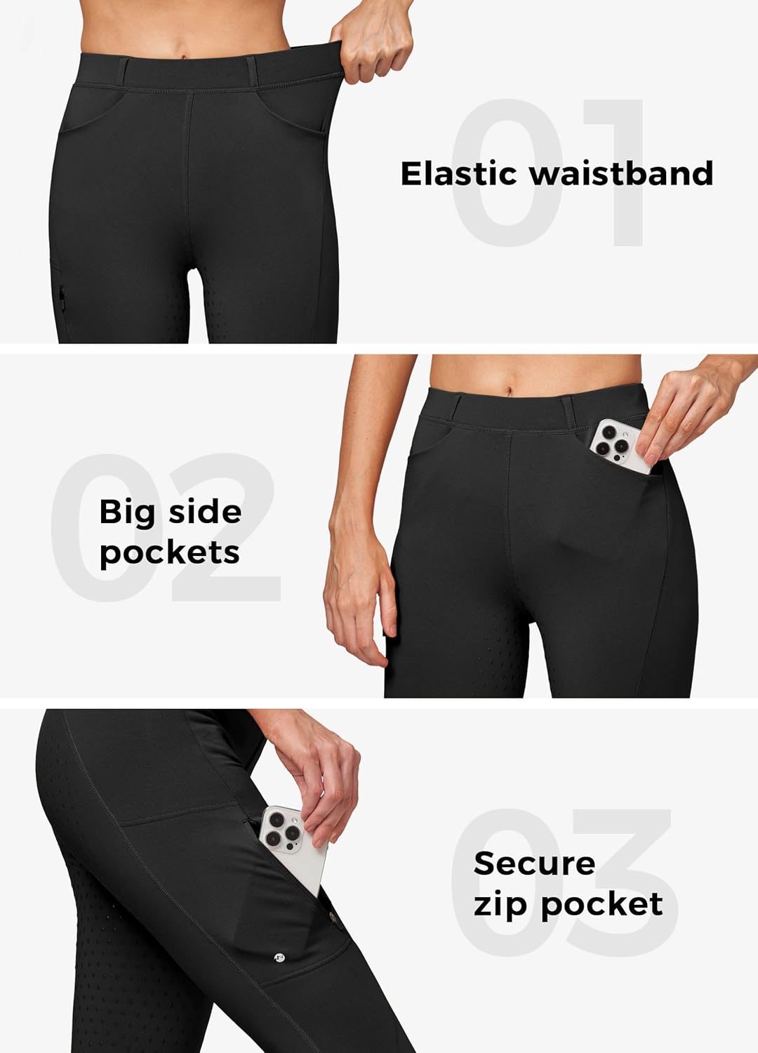 Women's Winter Fleece Riding Breeches - Thermal Equestrian Horse Riding Pants