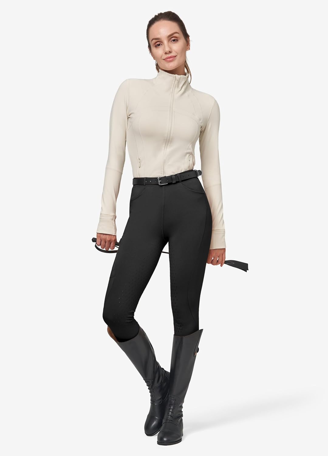 Women's Winter Fleece Riding Breeches - Thermal Equestrian Horse Riding Pants