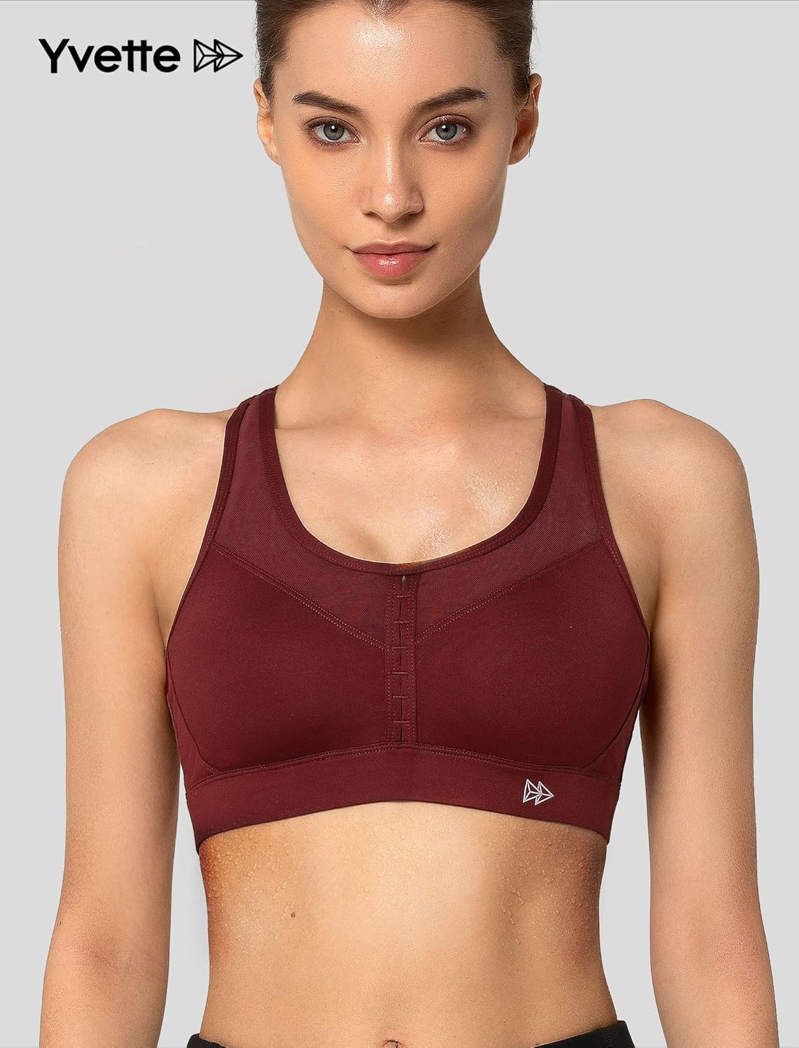 Women's Yvette High Impact Sports Bra with Adjustable Straps for Running and Large Bust Support