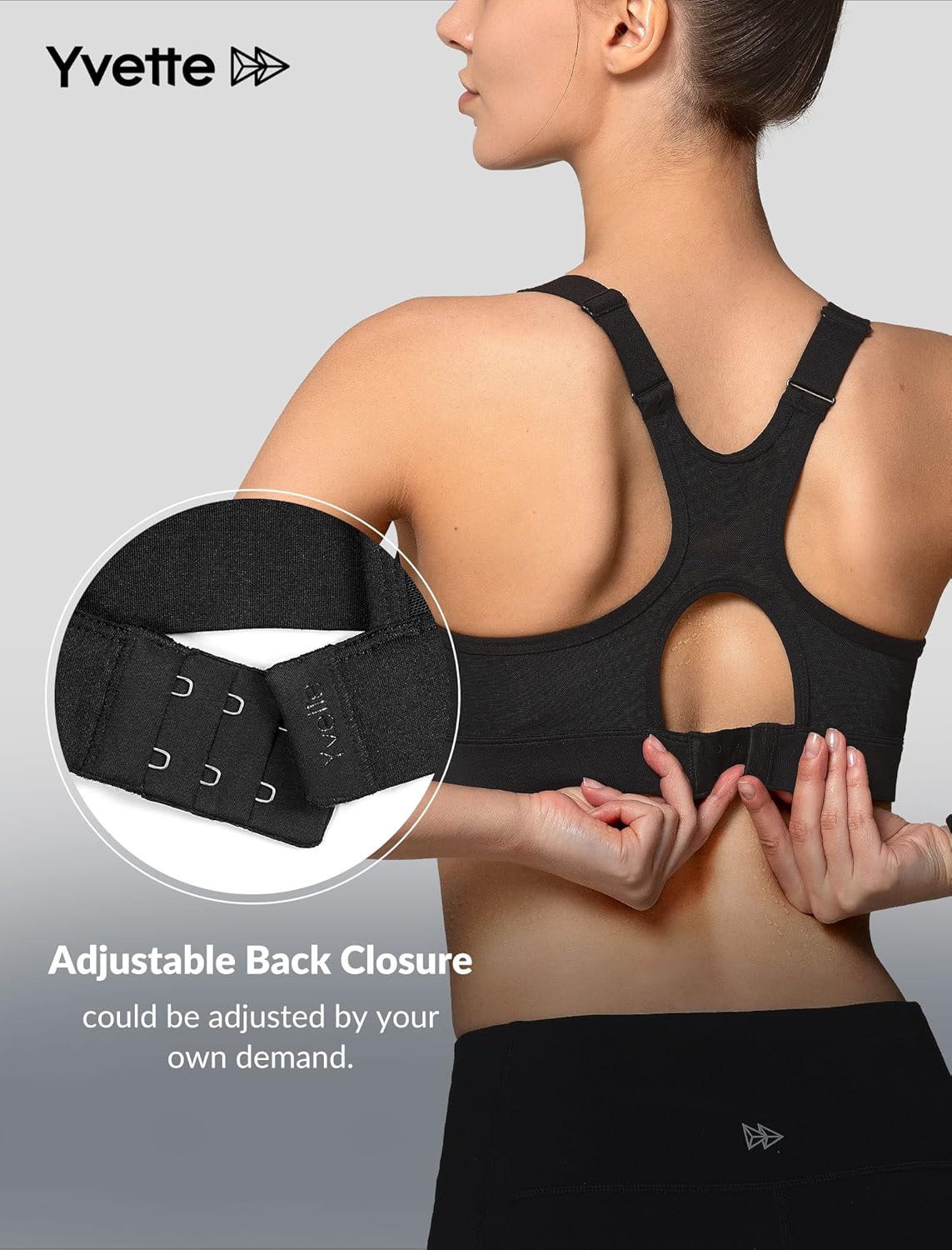 Women's Yvette High Impact Sports Bra with Adjustable Straps - Perfect for Running and High Support Workouts