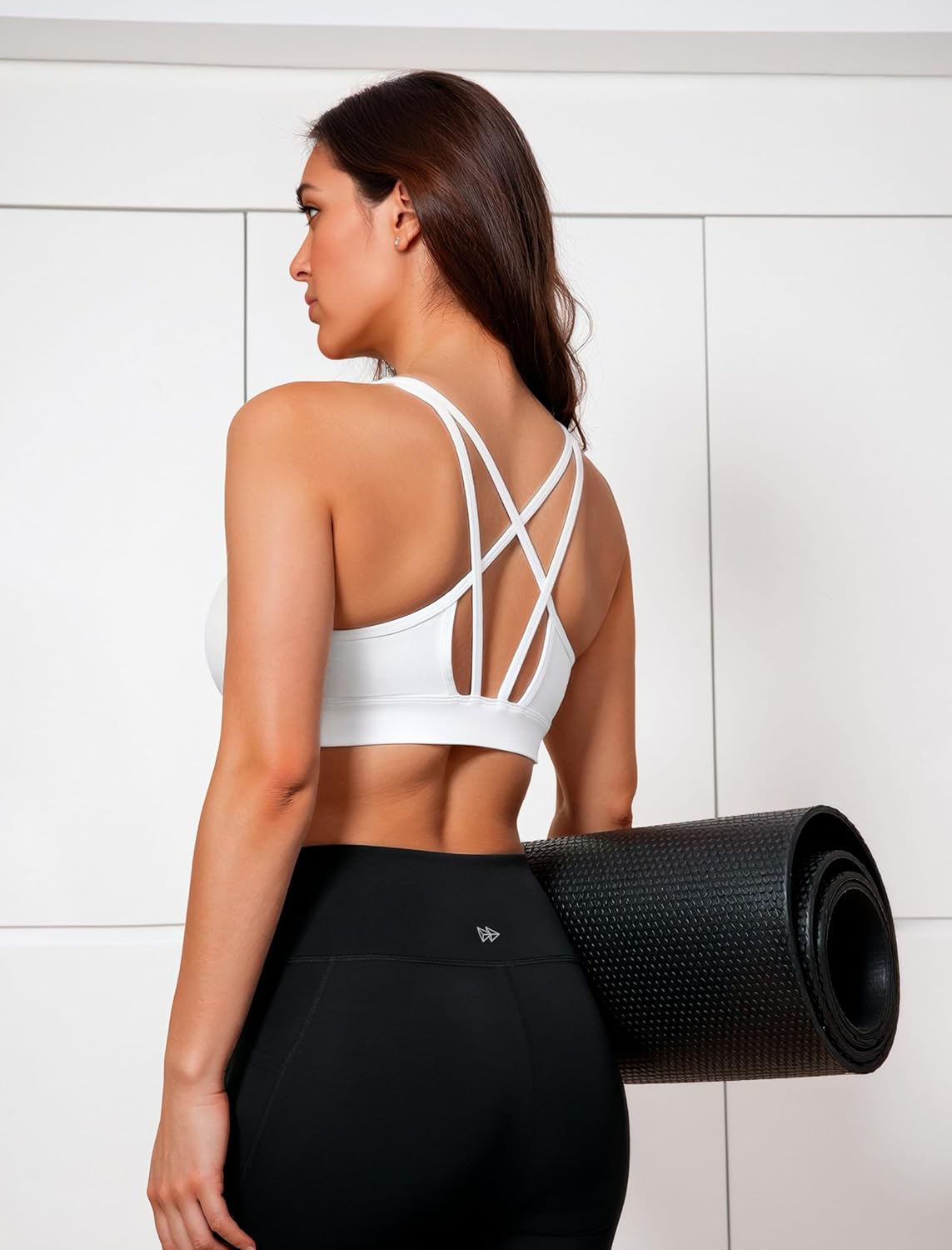 Women's Yvette Yoga Sports Bra - Lightweight Cloud Series with Thin Straps and Mesh Splicing for Low Impact Activities