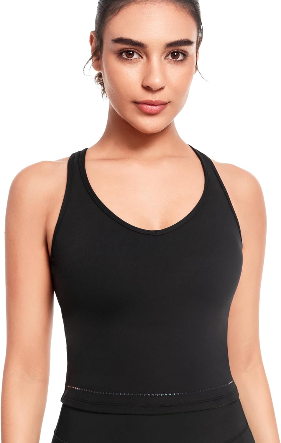 Women's Yvette Yoga Sports Bras - Strappy Longline Tank Tops for Workouts