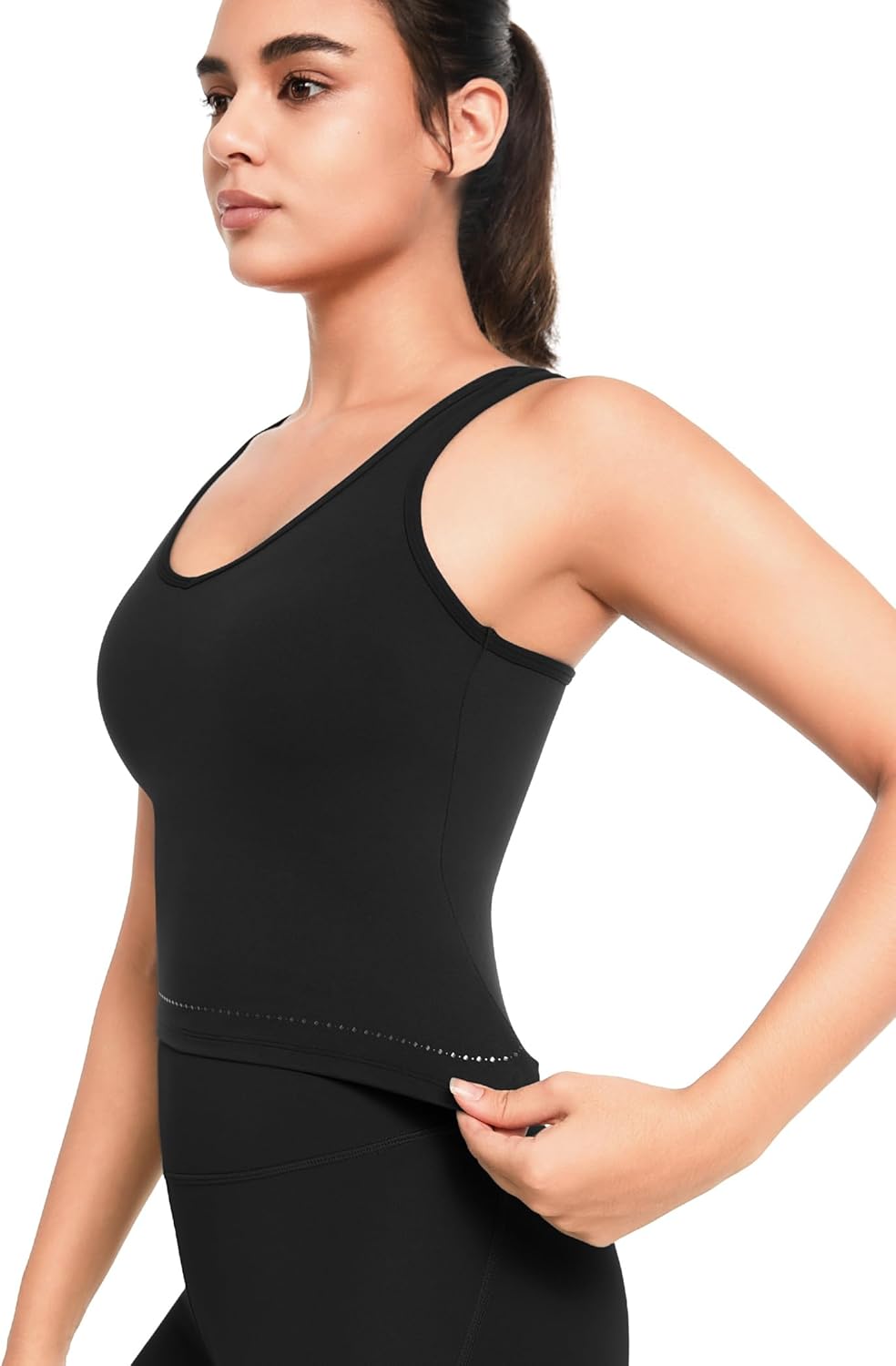 Women's Yvette Yoga Sports Bras - Strappy Longline Tank Tops for Workouts