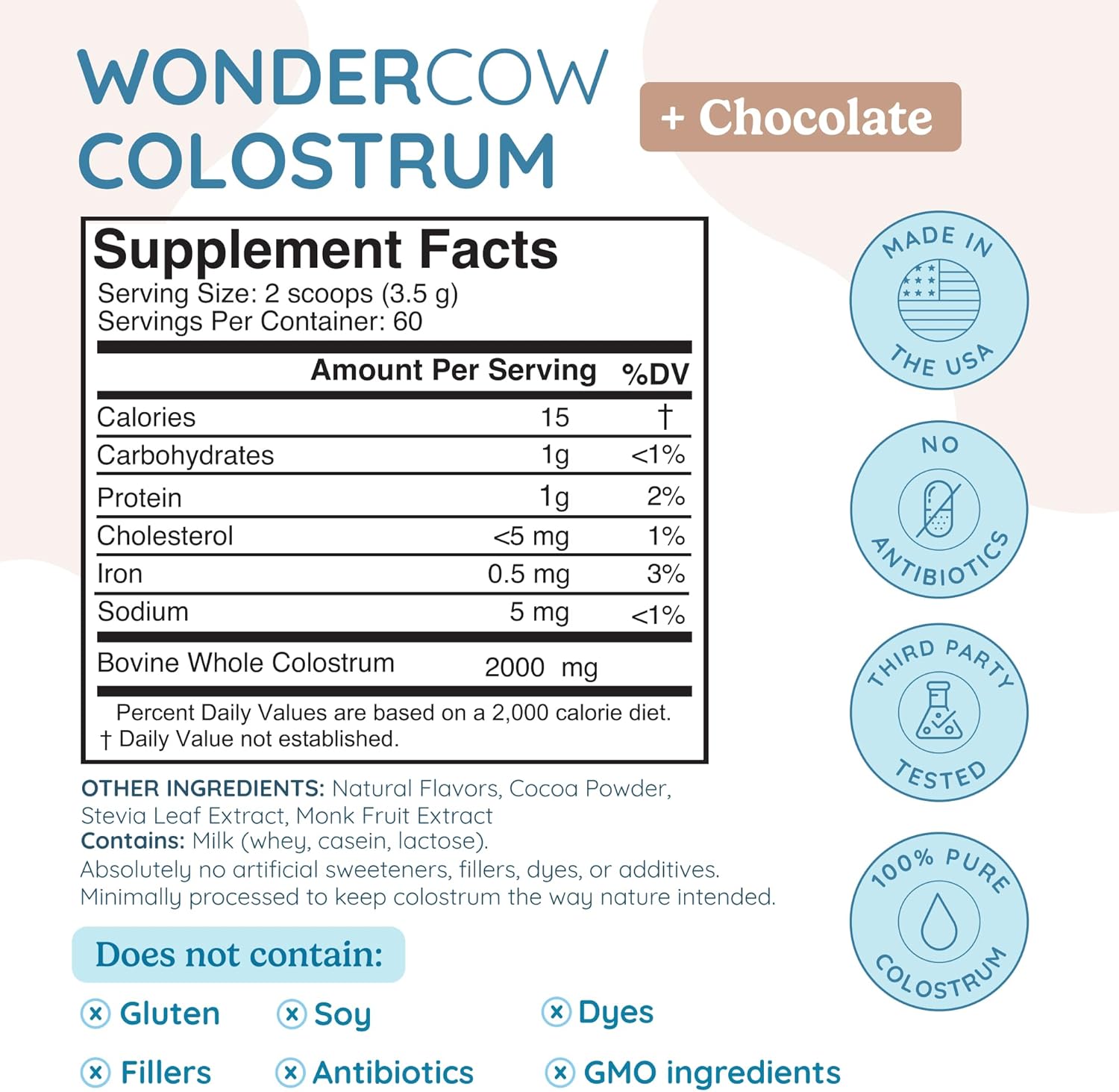 WONDERCOW Chocolate Colostrum Bundle for Glowing Skin and Health Benefits