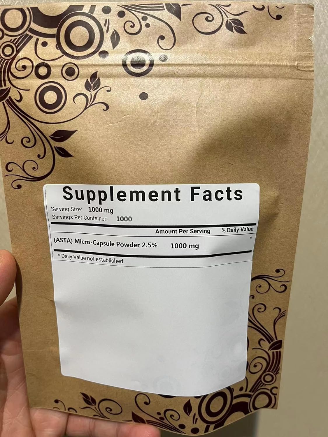 WonderLand Herbs Astaxanthin Micro-Capsule Powder 2.5% HPLC, CWS Instant, 1000g