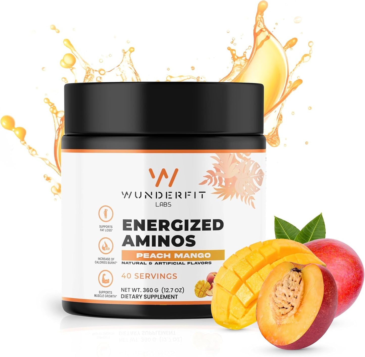 Wunderfit Labs Peach Mango Energized Aminos for Enhanced Performance and Recovery