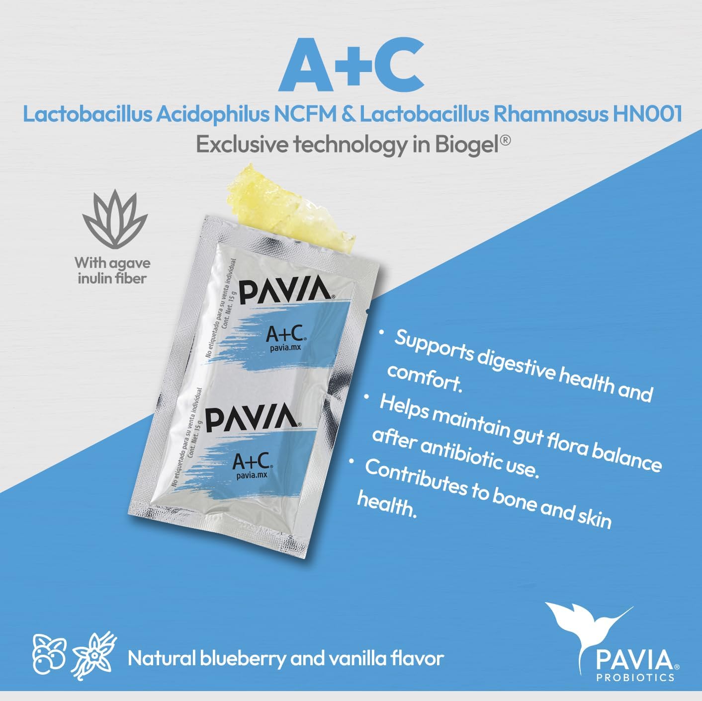 XAVIAX Probiotic Collagen Gel for Women - pH Balance Vaginal Support - 1 Million CFU - Fruits & Vanilla Flavor - Joint, Skin, Bones - 30 Sachets