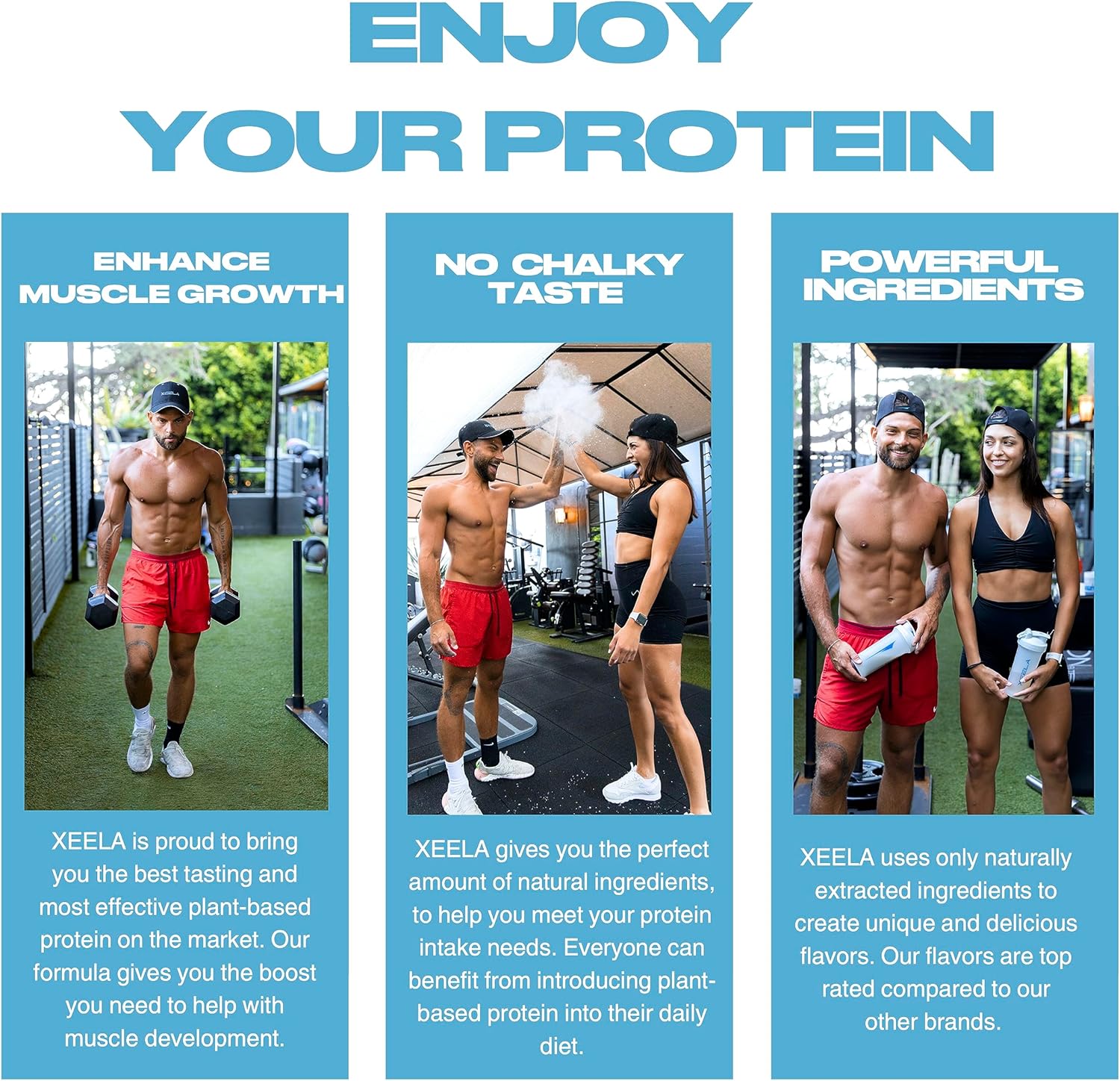 XEELA Plant Based Vegan Protein Powder - 25g High Protein Pea Protein Powder for Men & Women - Non GMO, Dairy & Gluten Free, Low Carb & Low Fat - With Vitamins & Minerals - Independently Tested (Banana Split)