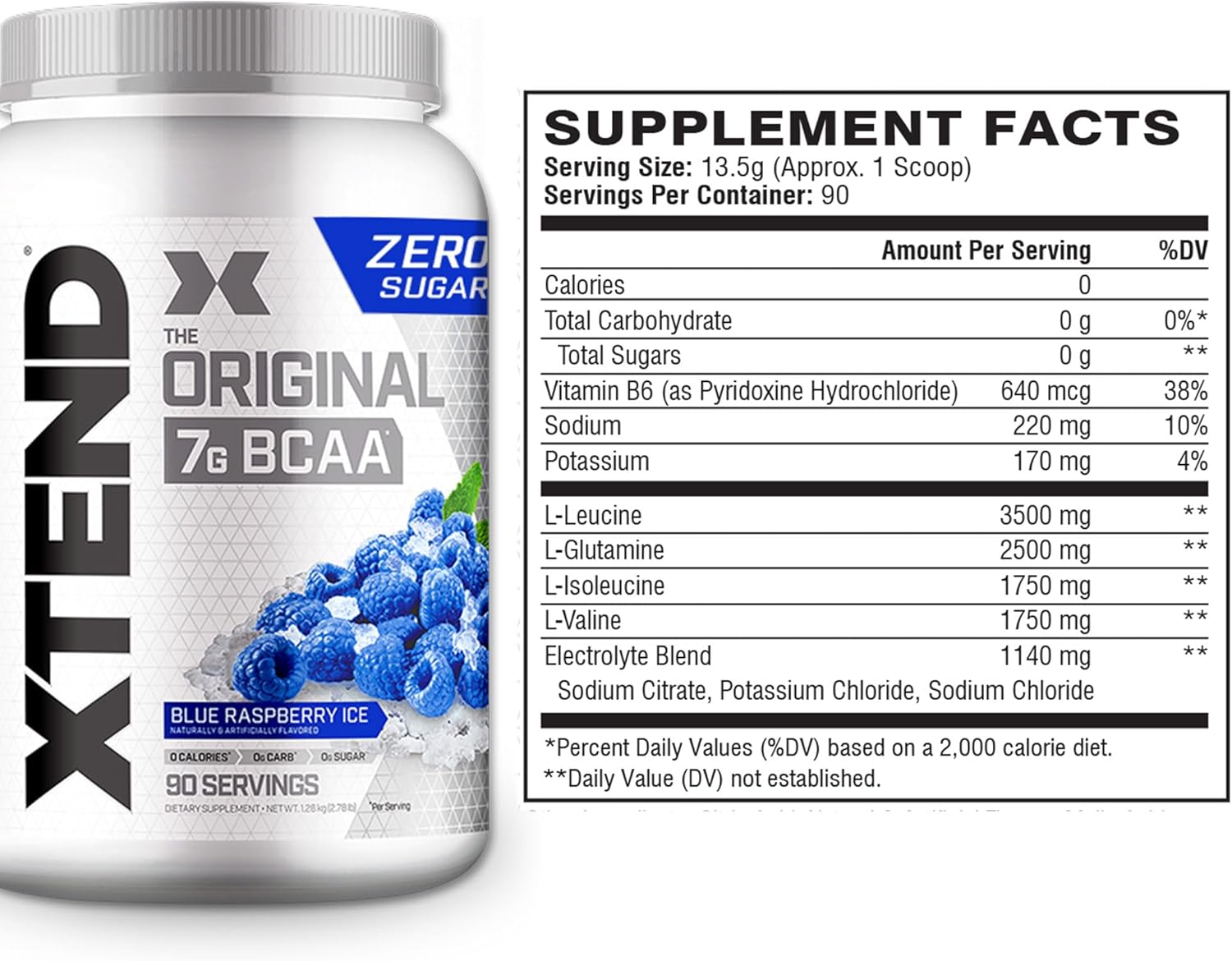 Xtend Original BCAA Powder - 7g BCAA, 2.5g L-Glutamine, Sugar-Free Post-Workout Recovery Drink - 90 Servings for Men and Women