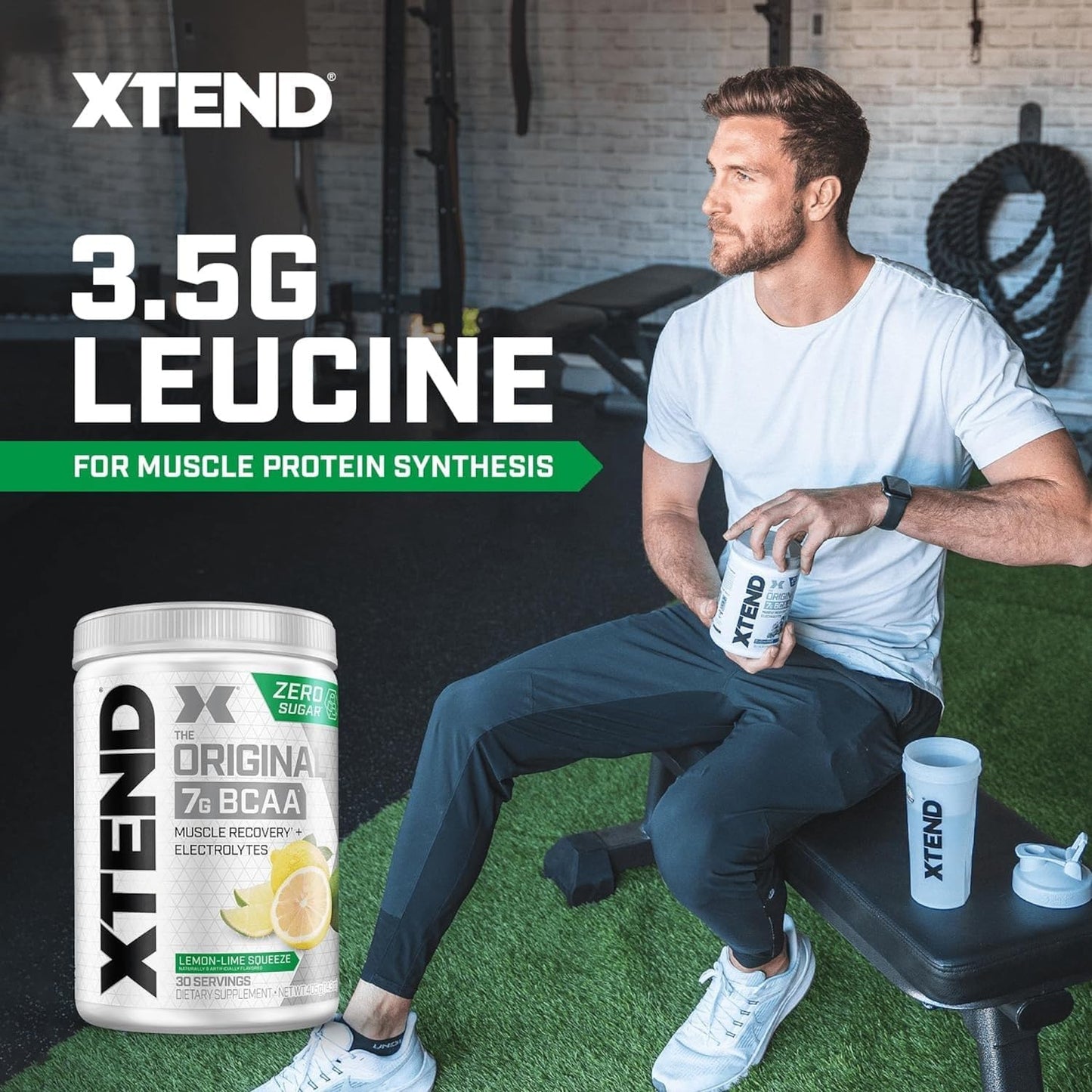 XTEND Original BCAA Powder - 7g BCAA, 2.5g L-Glutamine, Sugar Free, Muscle Recovery Drink - 30 Servings for Men & Women