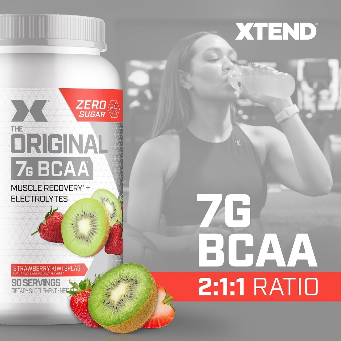 XTEND Original BCAA Powder - Amino Acid Post Workout Drink for Muscle Recovery, Sugar-Free, 90 Servings