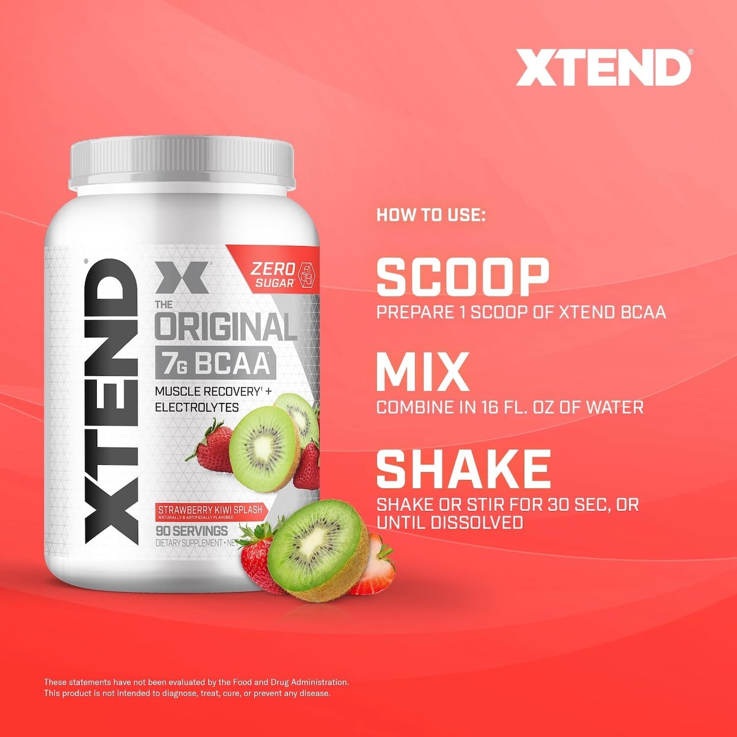 XTEND Original BCAA Powder - Amino Acid Post Workout Drink for Muscle Recovery, Sugar-Free, 90 Servings