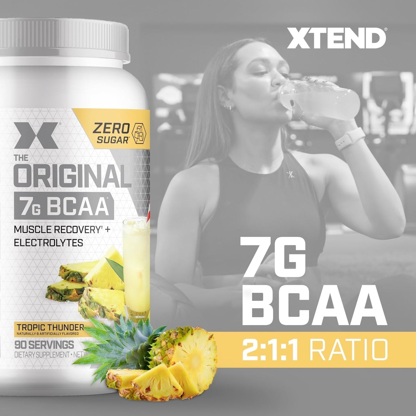 XTEND Original BCAA Powder - Sugar Free Post Workout Drink with Amino Acids - 90 Servings for Muscle Recovery