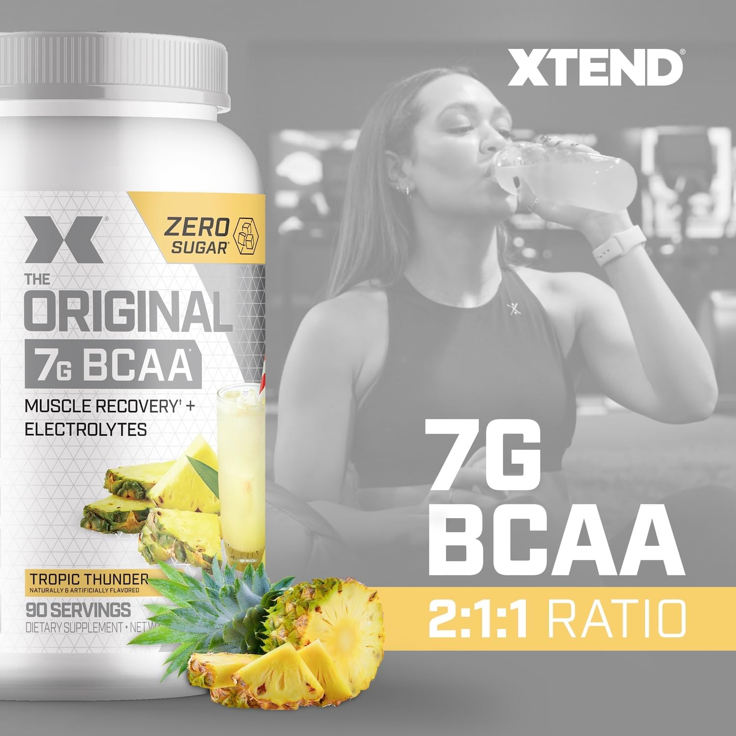 XTEND Original BCAA Powder - Sugar Free Post Workout Drink with Amino Acids - 90 Servings for Muscle Recovery