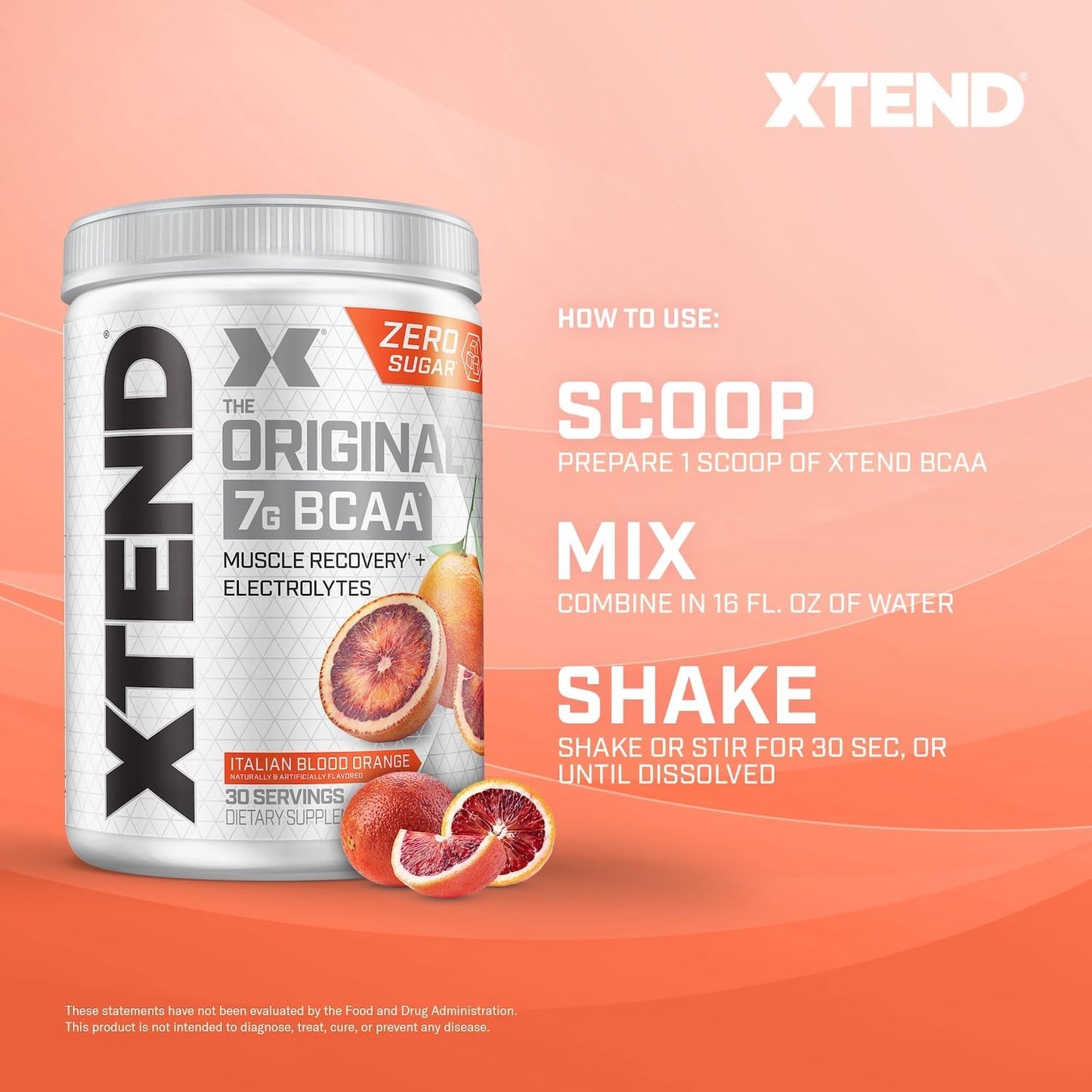 XTEND Original BCAA Powder - Sugar Free Post Workout Drink with Amino Acids - 30 Servings for Muscle Recovery