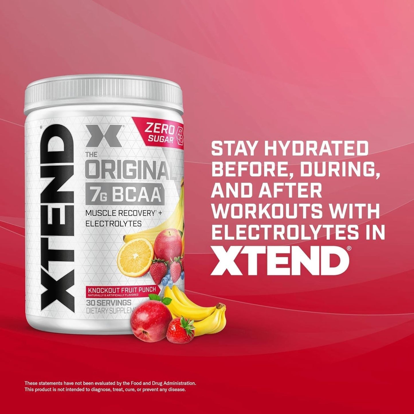 Xtend Original BCAA Powder - Sugar Free Post Workout Drink for Muscle Recovery - 7g BCAA, 2.5g L-Glutamine - 30 Servings