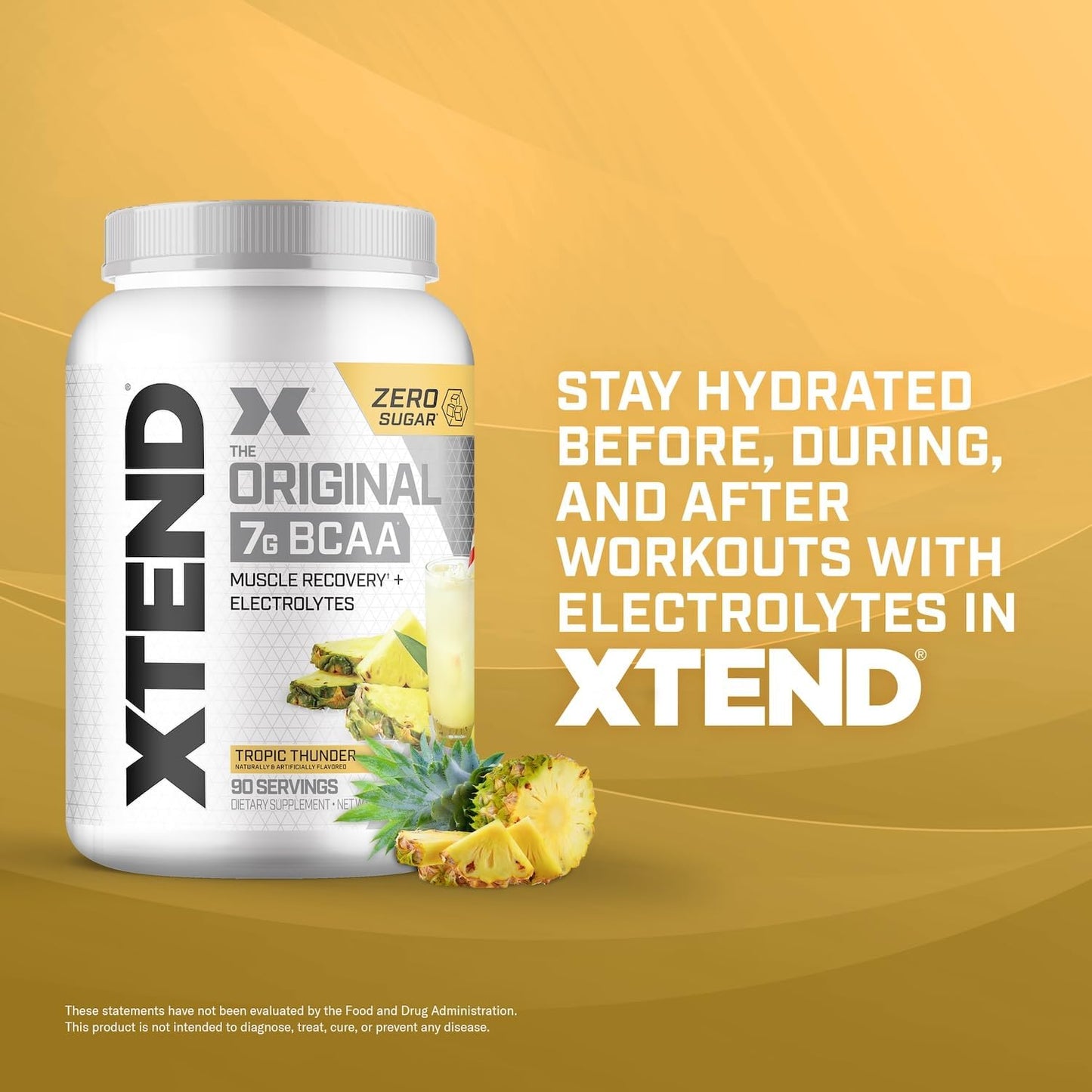 XTEND Original BCAA Powder - Sugar Free Post Workout Drink with Amino Acids - 90 Servings for Muscle Recovery