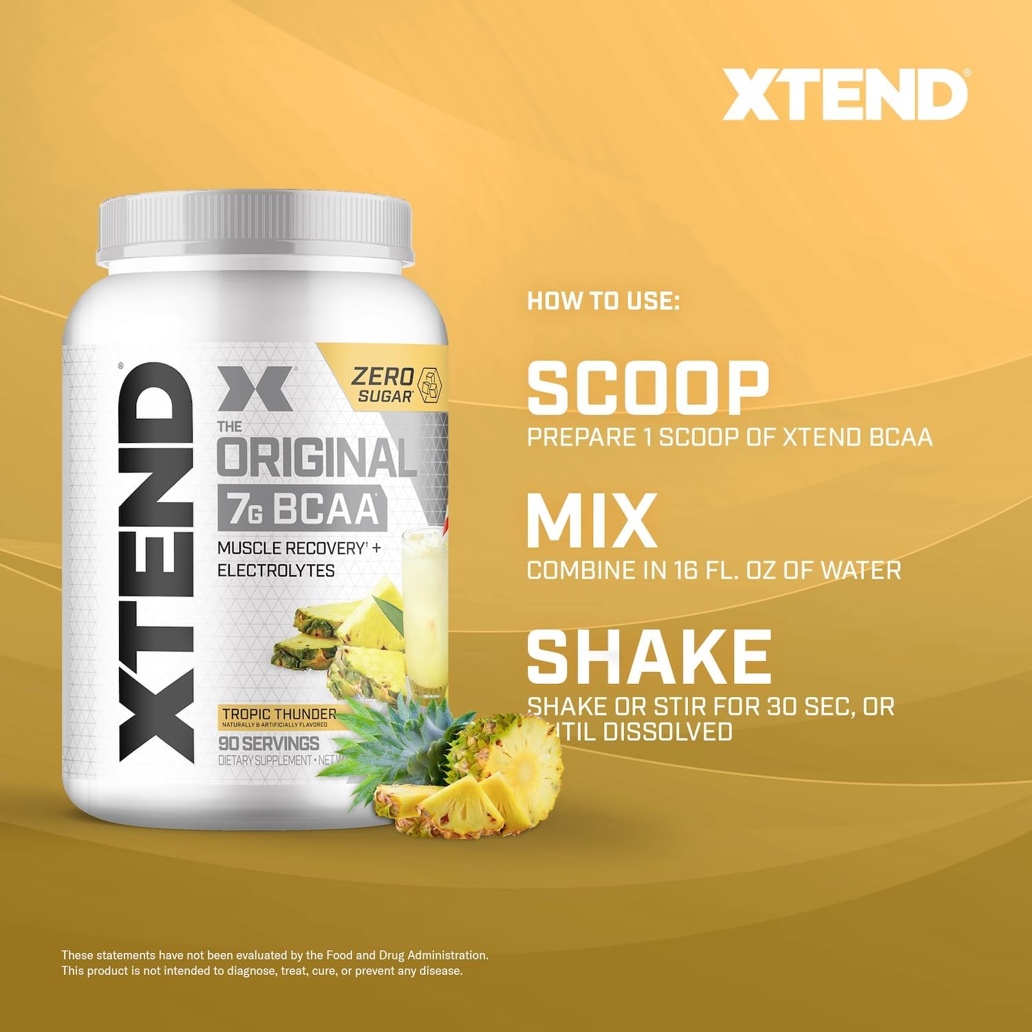 XTEND Original BCAA Powder - Sugar Free Post Workout Drink with Amino Acids - 90 Servings for Muscle Recovery