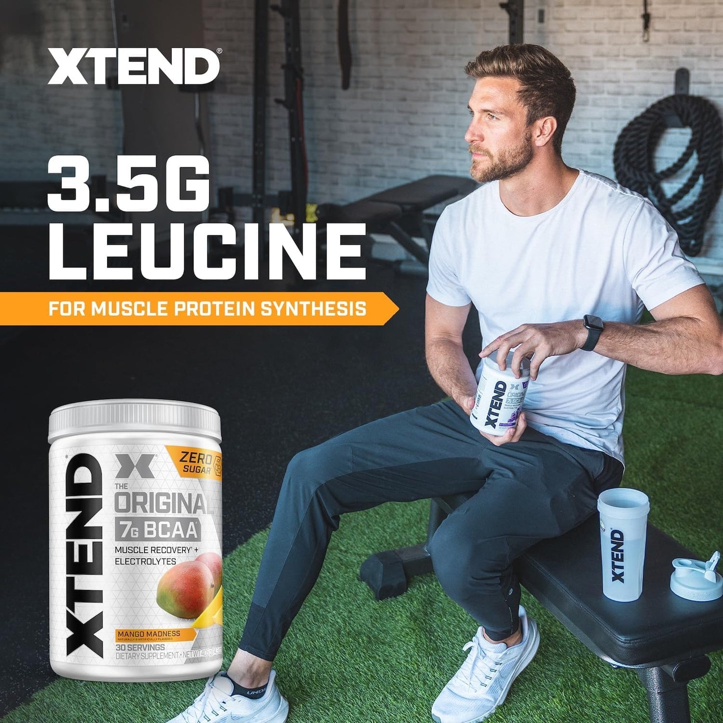 Xtend Original BCAA Powder: 7g BCAA, 2.5g L-Glutamine, Sugar-Free Post-Workout Drink for Muscle Recovery - 30 Servings