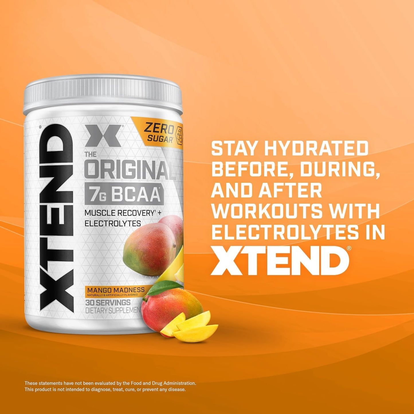 Xtend Original BCAA Powder: 7g BCAA, 2.5g L-Glutamine, Sugar-Free Post-Workout Drink for Muscle Recovery - 30 Servings
