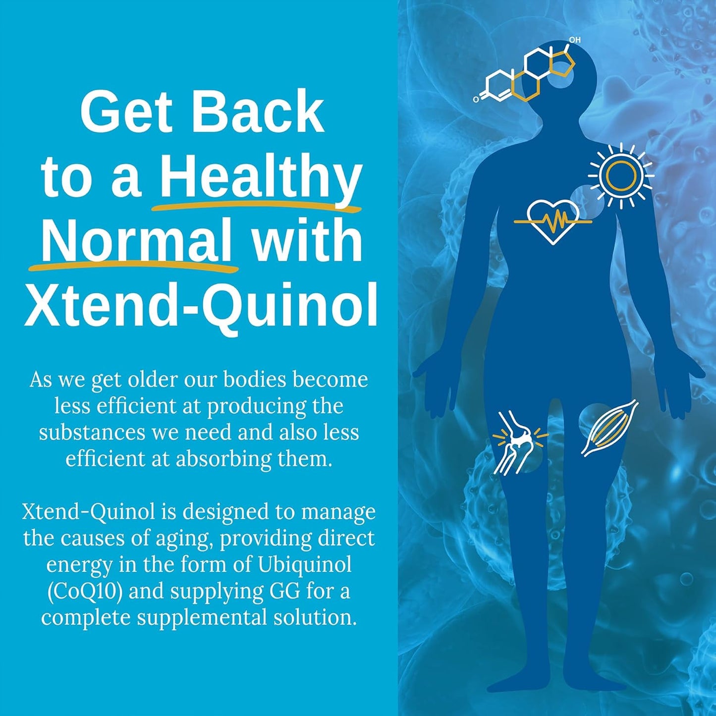 Xtendlife Xtend-Quinol CoQ10 Ubiquinol & GG Supplement - Heart Health, Cellular Energy, Aging - 2 Month Supply