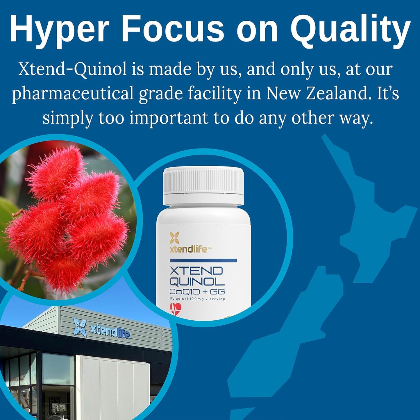Xtendlife Xtend-Quinol CoQ10 Ubiquinol & GG Supplement - Heart Health, Cellular Energy, Aging - 2 Month Supply