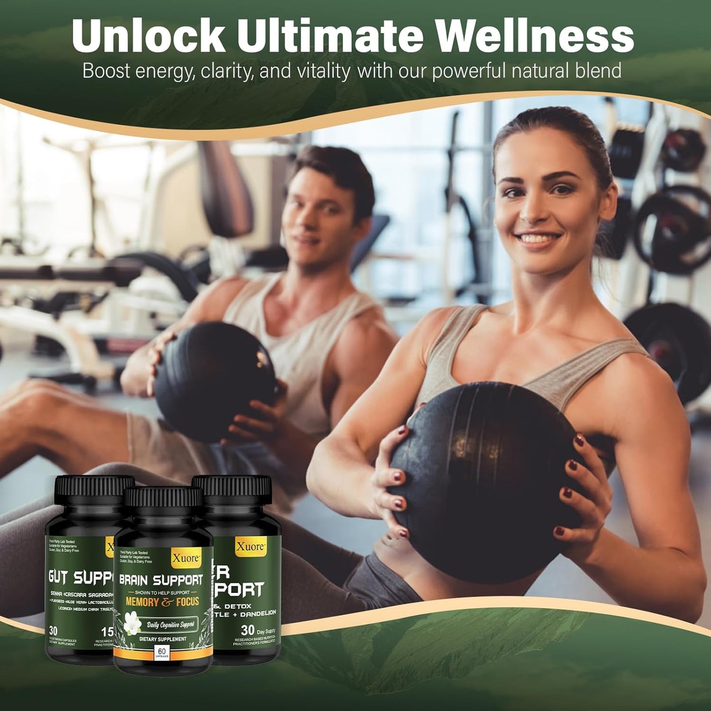 Xuore Liver Renew Cleanse Detox & Gut Support Supplement for Men & Women - Advanced Brain Nootropic Formula