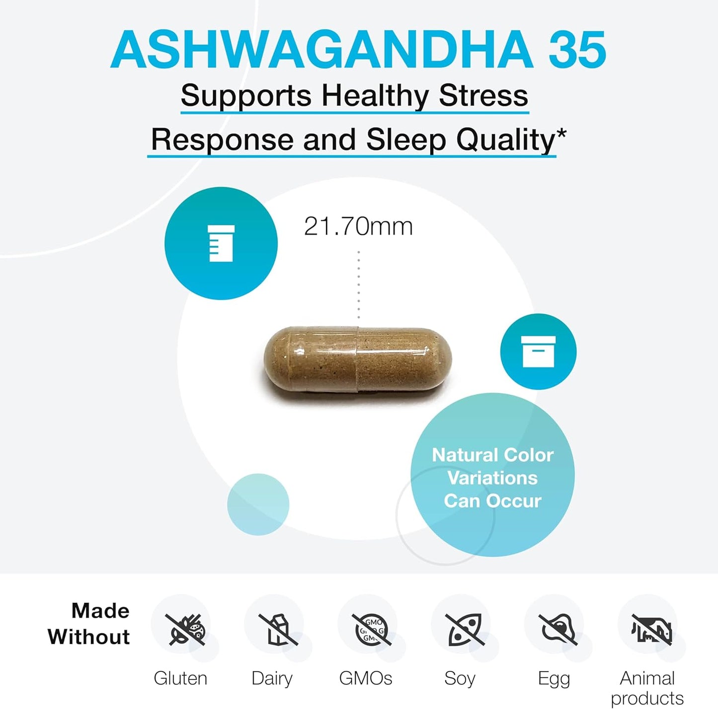 XYMOGEN Ashwagandha 35 - High-Potency Ashwagandha Extract for Stress Relief and Sleep Support - 60 Capsules