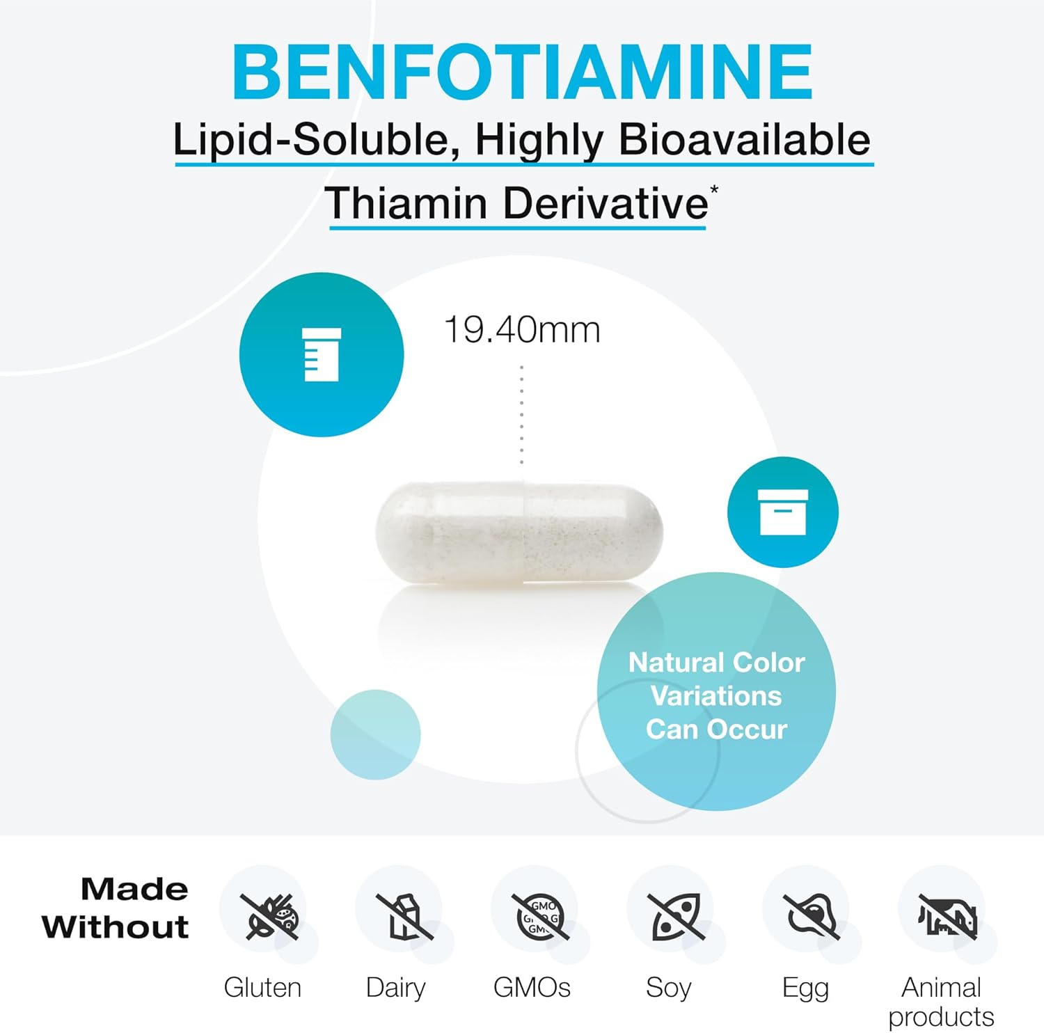 XYMOGEN Benfotiamine 300mg Capsules - Bioavailable Thiamine B1 Supplement for Metabolic, Nerve, Vascular Health