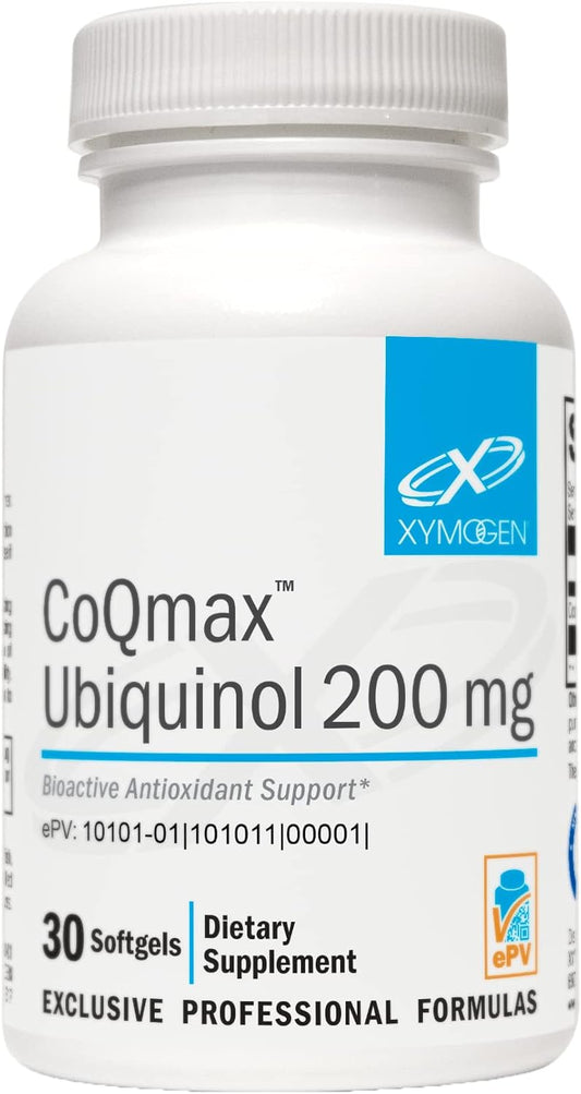 XYMOGEN CoQmax 200mg - Patented Stabilized CoQ10 Ubiquinol Softgels for Antioxidant, Cognitive, and Heart Health Support