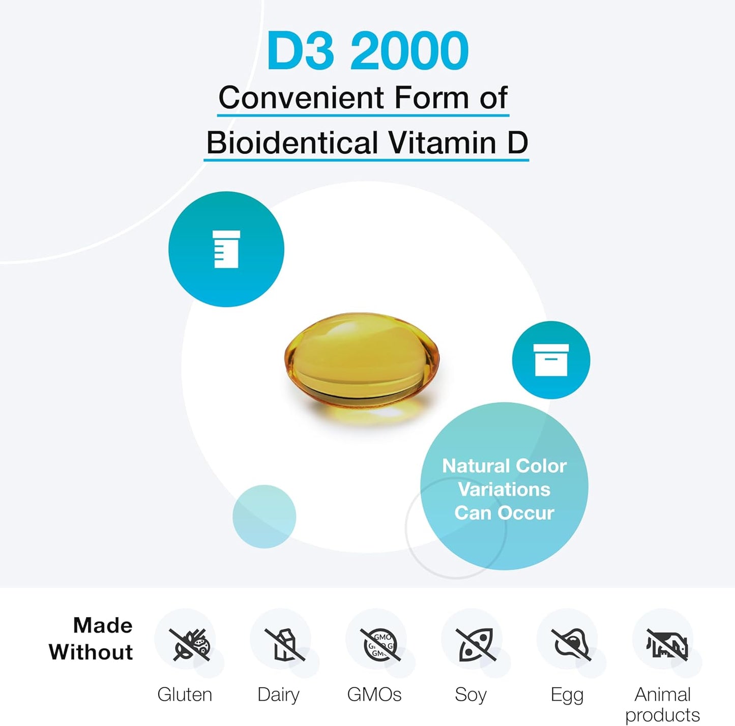XYMOGEN D3 2000 IU - High Potency Bioavailable Vitamin D Supplement for Immune, Bone, and Heart Health (120 Softgels)