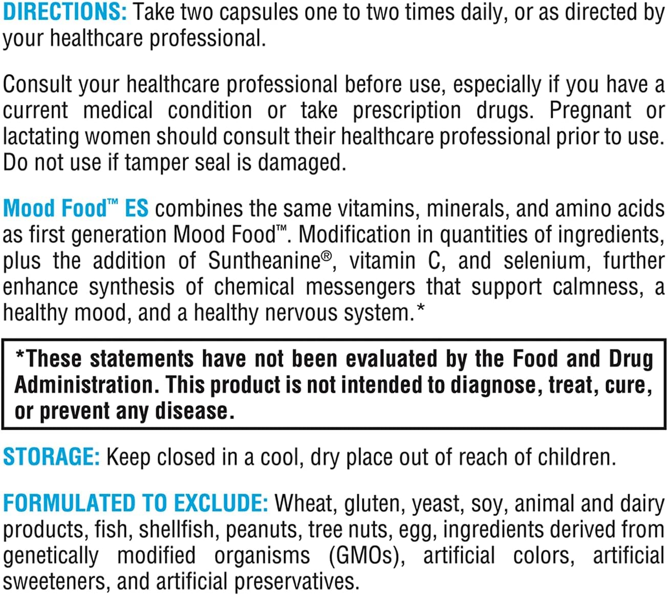 XYMOGEN Mood Food ES - Natural Supplement for Relaxation, Calmness, and Mood Balance - 60 Capsules