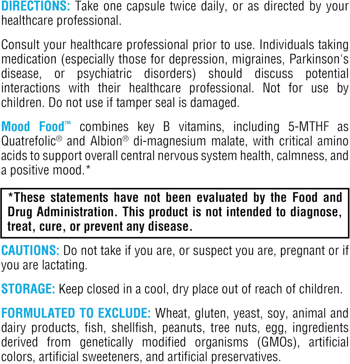 XYMOGEN Mood Food Supplement for Nervous System Support - Folate, B12, B6, Magnesium, 5-HTP, GABA - Vegan & Non-GMO - 60 Capsules