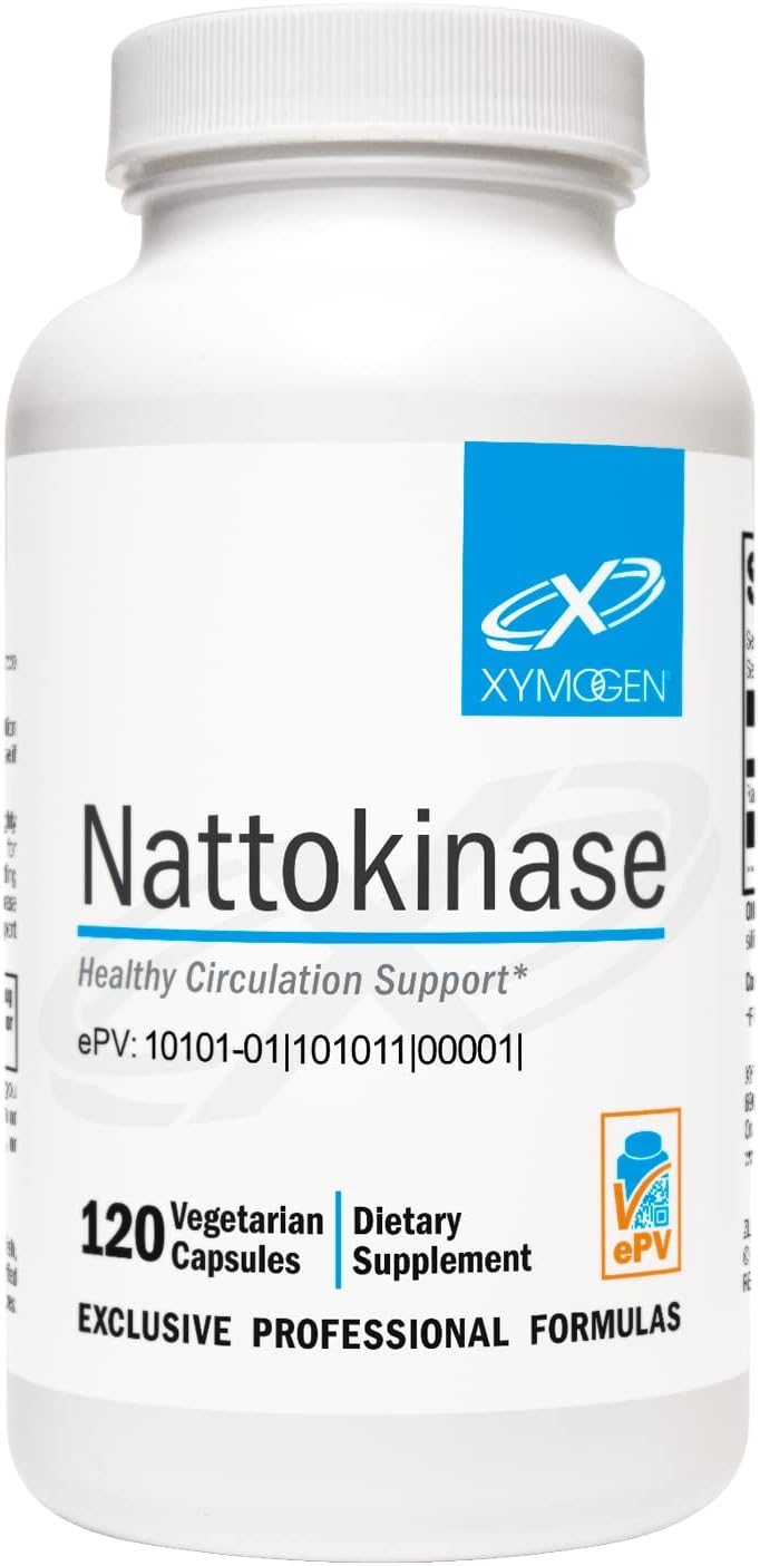 XYMOGEN Nattokinase 2000 FU Capsules - Heart Health & Blood Pressure Support - Gluten Free, Vegan, Non GMO - 120 Count