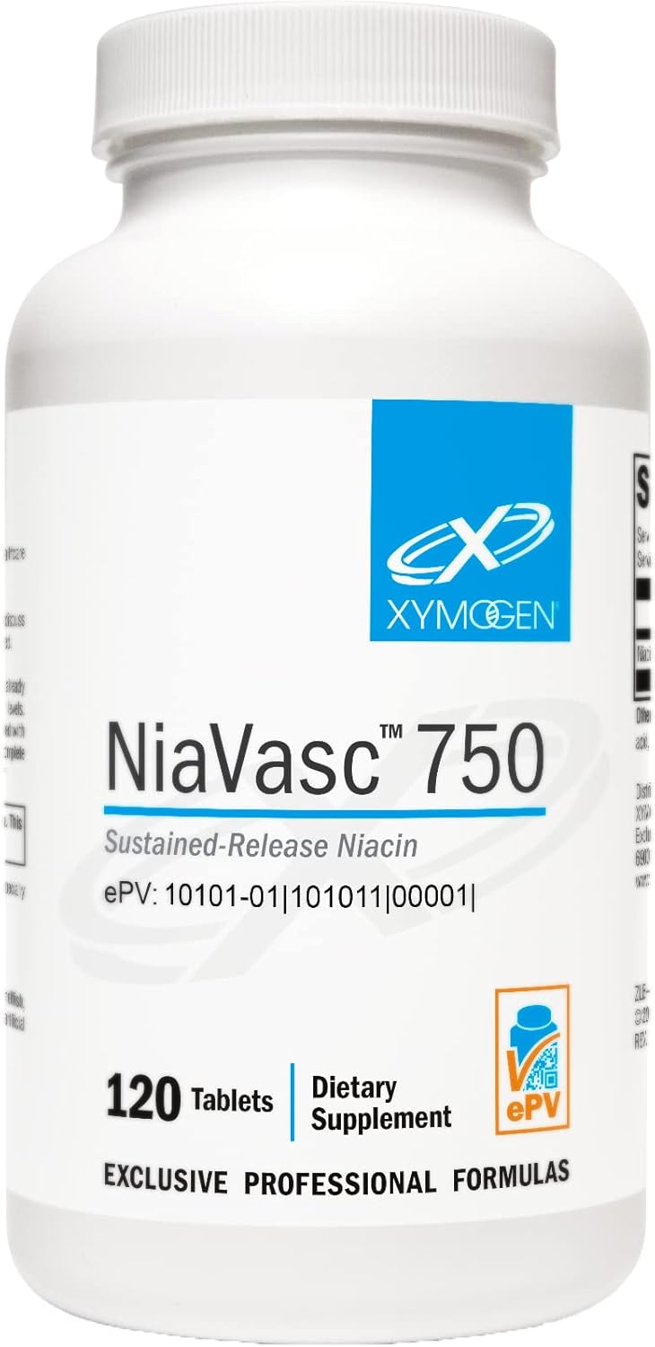 XYMOGEN NiaVasc 750 Sustained Release Niacin & DioVasc Support Bundle for Healthy Veins & Microcirculation