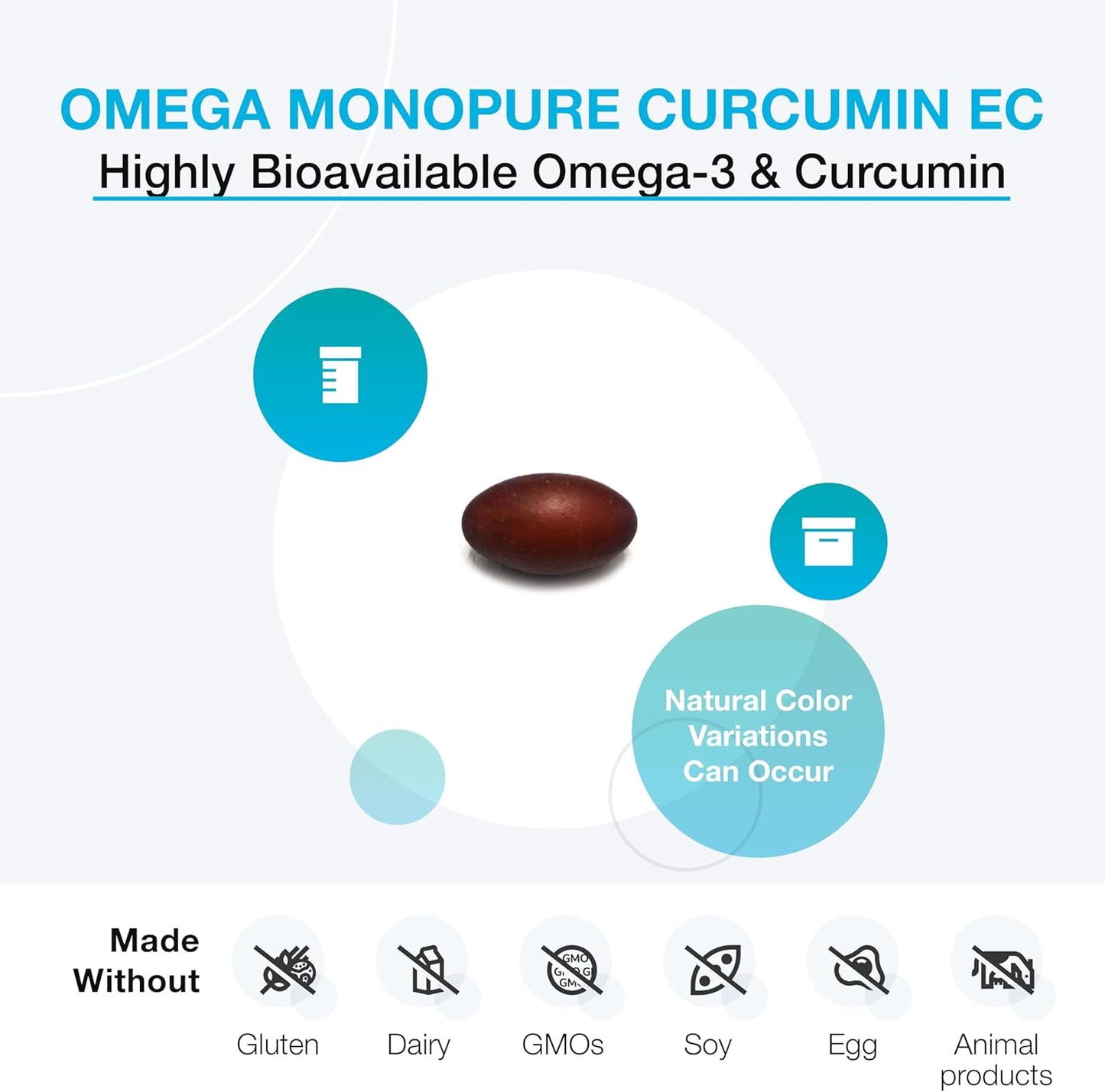 XYMOGEN Omega MonoPure Curcumin EC - Fish Oil with Increased DHA and EPA Bioavailability + Turmeric Extract - Omega-3 Supplement for Supporting Cytokine Balance (30 Softgels)
