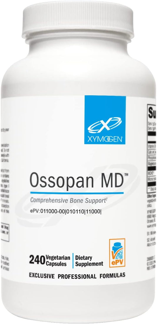 XYMOGEN Ossopan MD - Comprehensive Bone Support Formula - Calcium Supplement with Microcrystalline Hydroxyapatite, Phosphorus, Vitamin D3, and Magnesium Malate (240 Capsules)