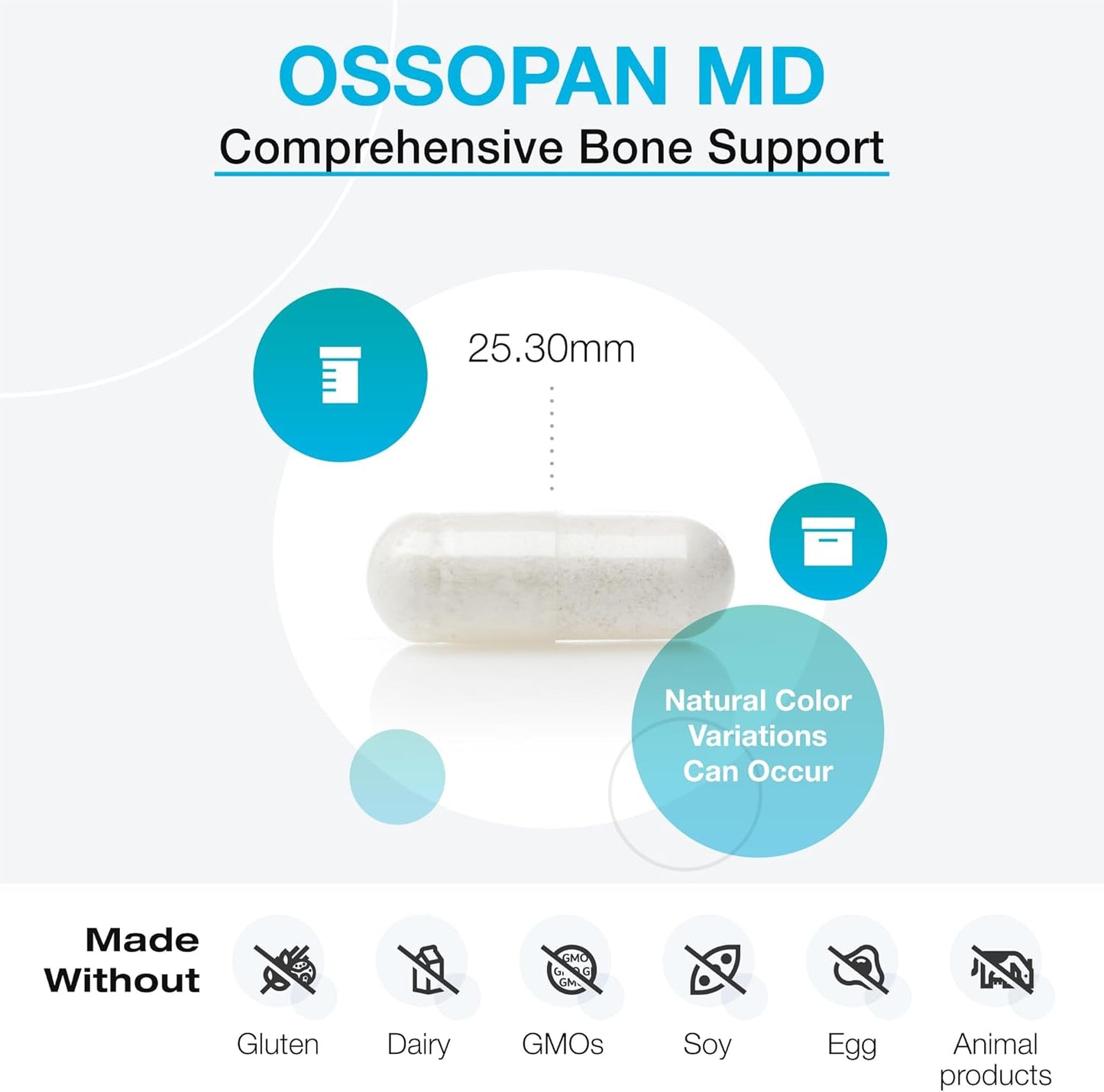 XYMOGEN Ossopan MD - Comprehensive Bone Support Formula - Calcium Supplement with Microcrystalline Hydroxyapatite, Phosphorus, Vitamin D3, and Magnesium Malate (240 Capsules)