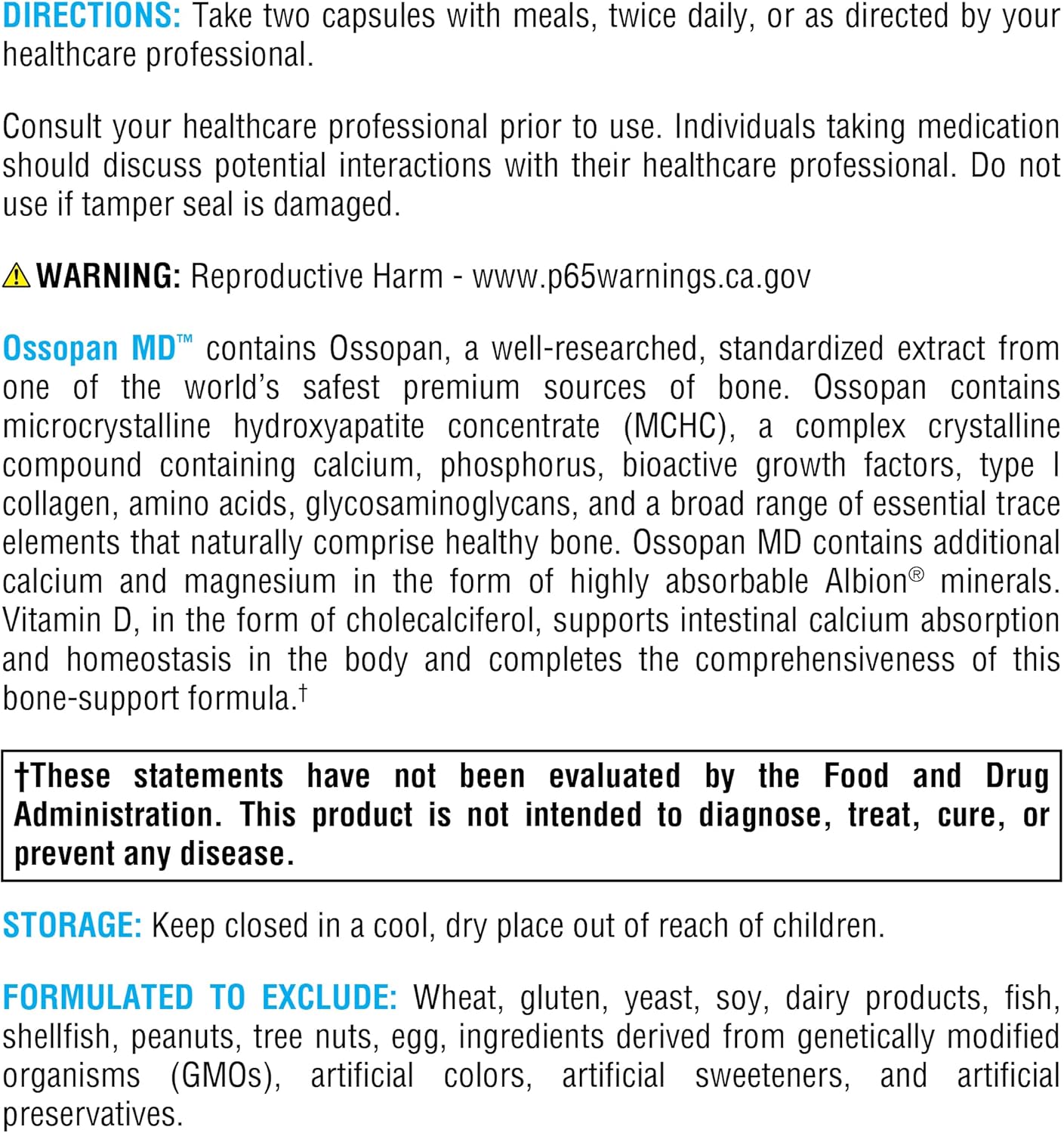 XYMOGEN Ossopan MD - Comprehensive Bone Support Formula - Calcium Supplement with Microcrystalline Hydroxyapatite, Phosphorus, Vitamin D3, and Magnesium Malate (240 Capsules)